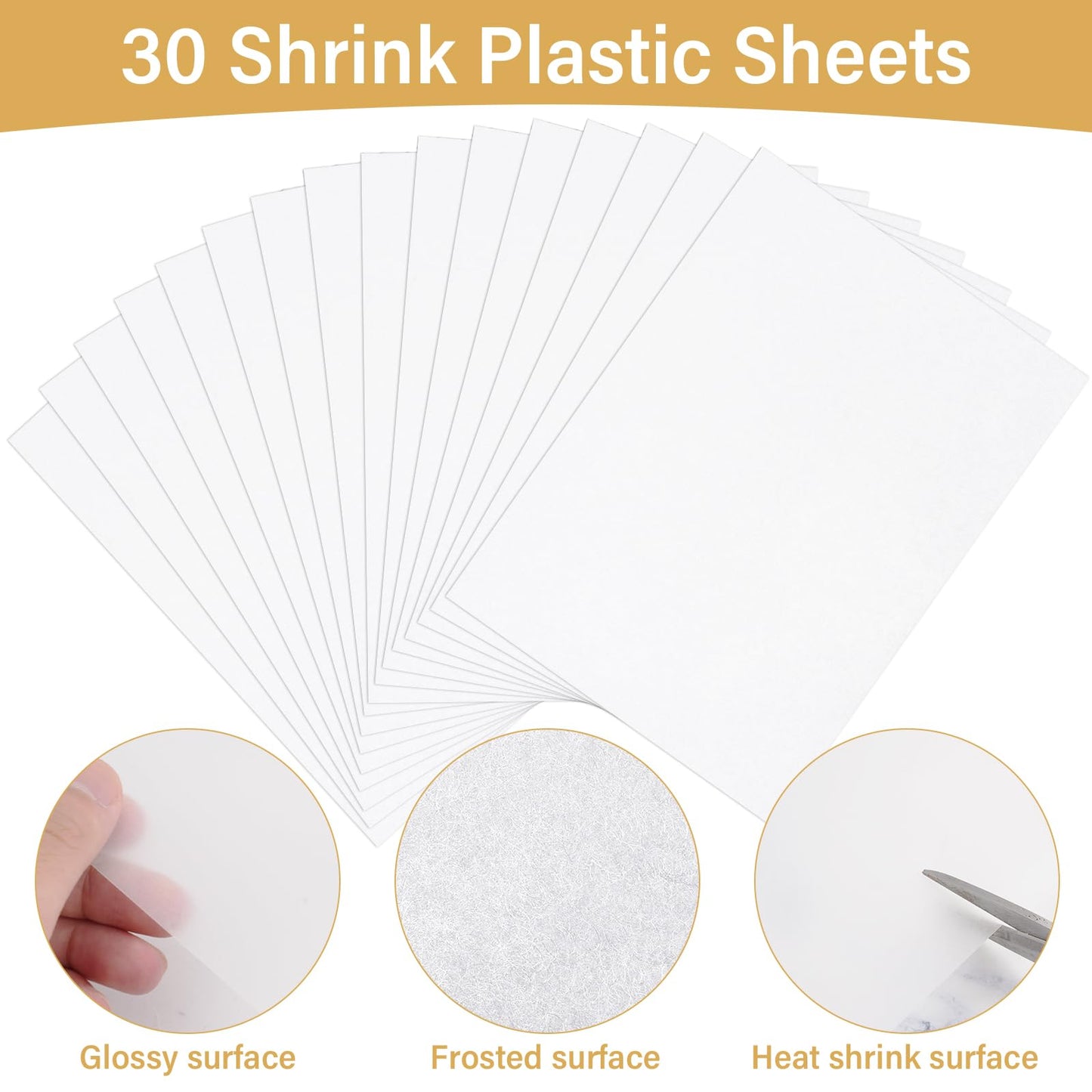 CRTWDMAN 161 Pcs Shrink Paper Keychain Kit – 30 Shrinky Sheets, Hole Punch, Clasps & Jump Rings