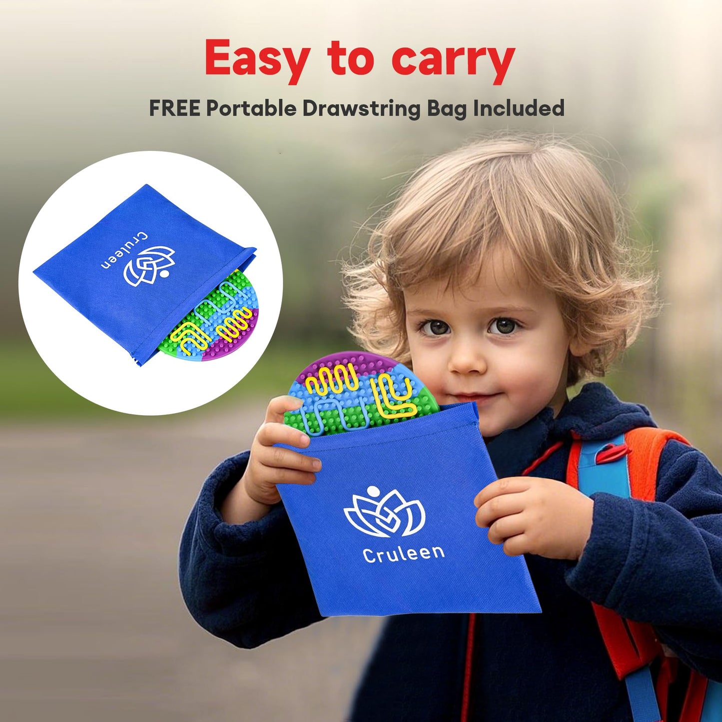 Cruleen Sensory Board for Kids - Durable Silicone Activity Board for Focus & Calm