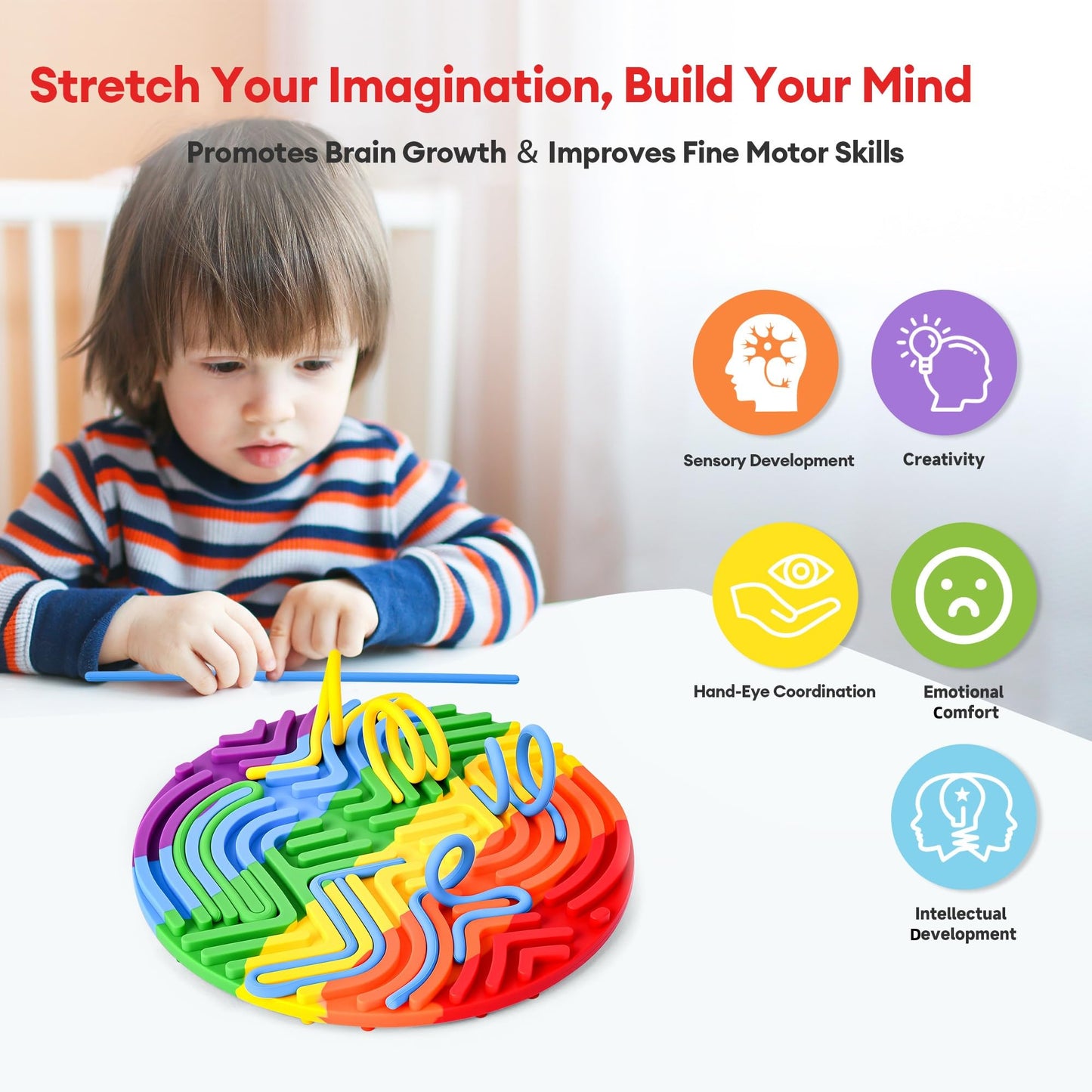 Cruleen Sensory Board for Kids - Durable Silicone Activity Board for Focus & Calm