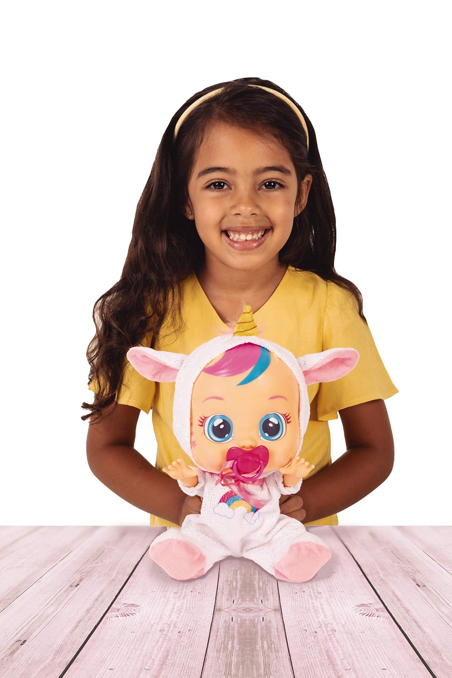 Cry Babies Dreamy Unicorn 12-Inch Baby Doll – Rainbow Pajamas (Pink)