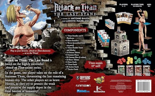Cryptozoic Entertainment Attack on Titan: The Last Stand – Strategic One-Vs-Titan Board Game