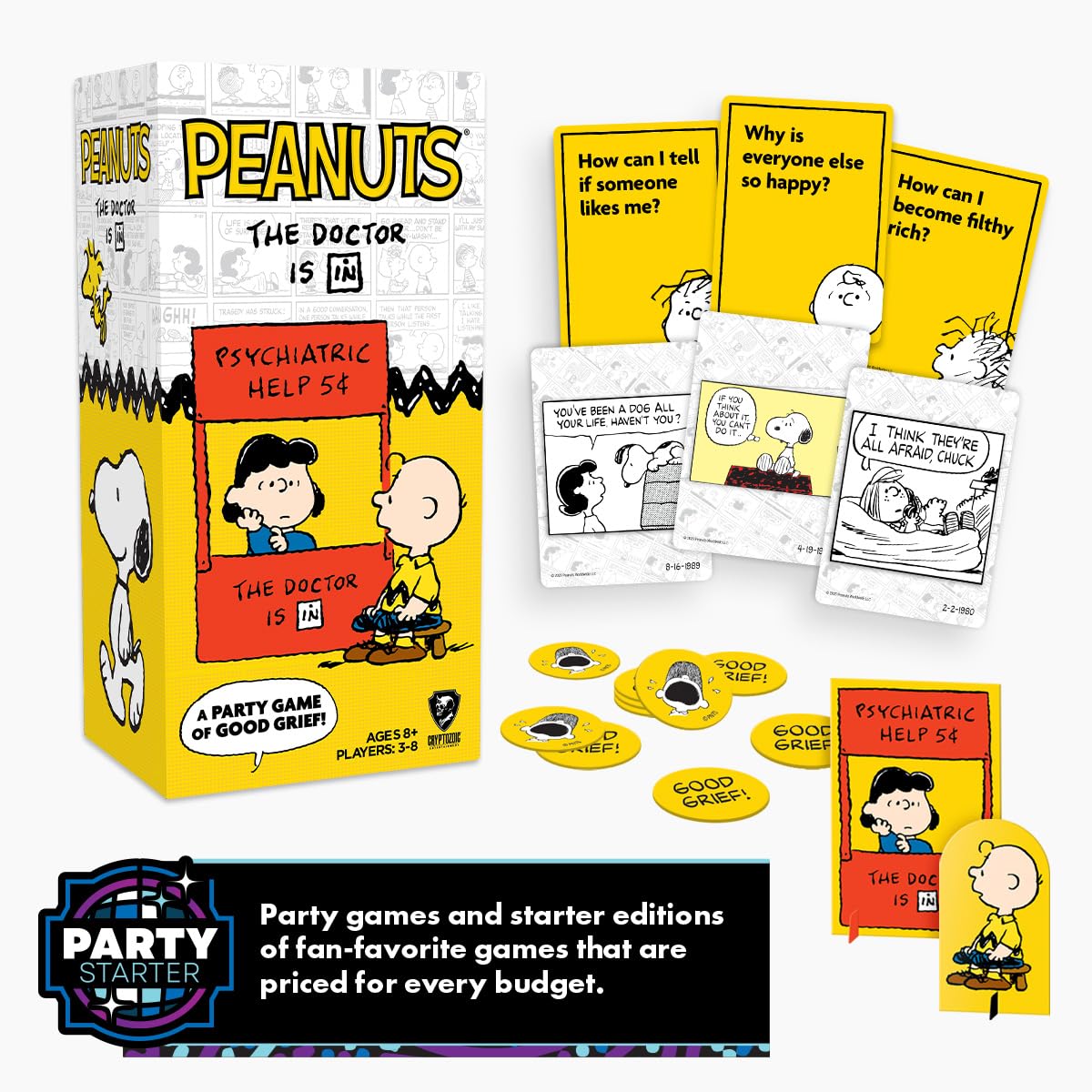 Cryptozoic Peanuts: The Doctor is In | Fun Party Card Game for 3-8 Players