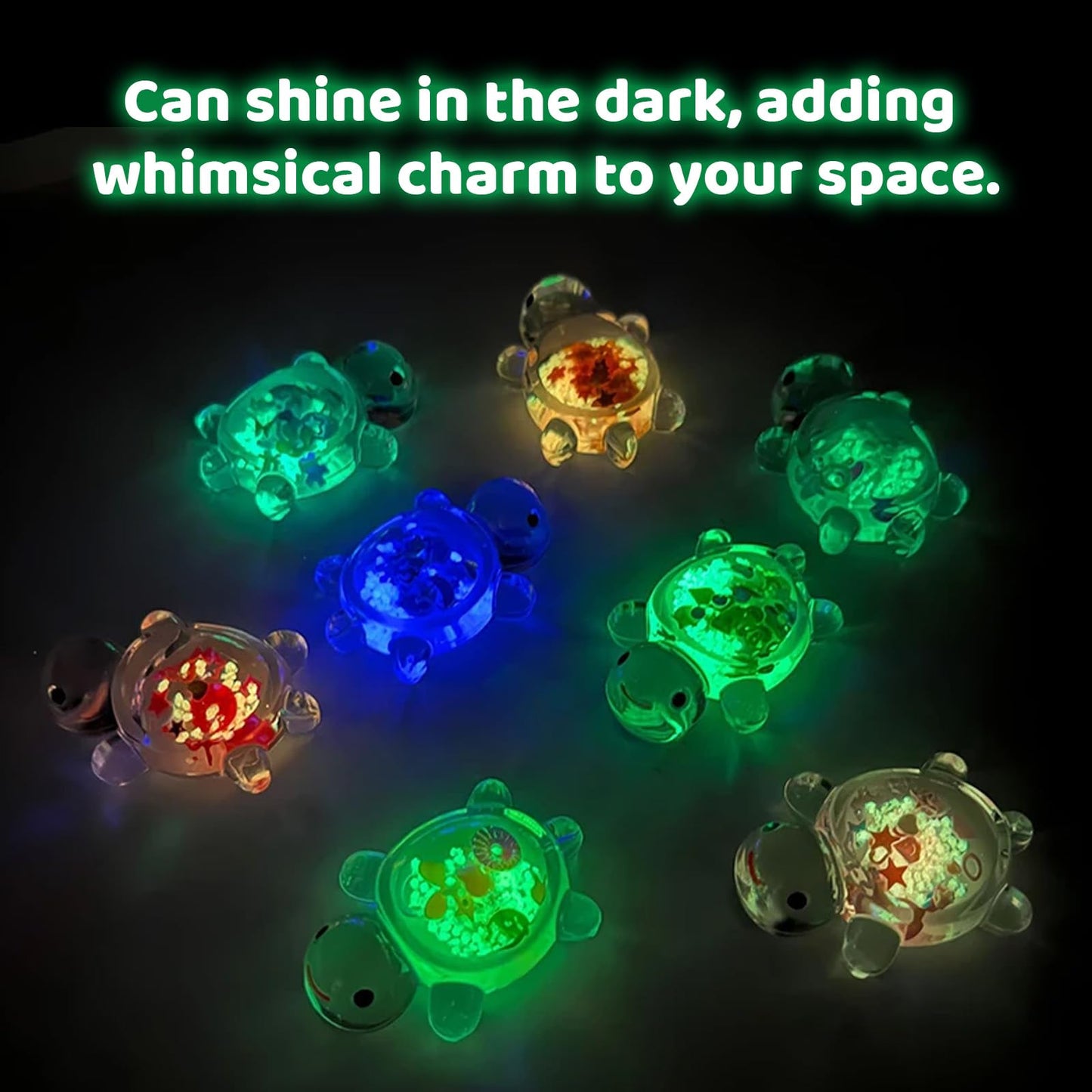 CRZQXOUR 20pcs Glowing Turtle Mini Decor for Aquarium & Garden