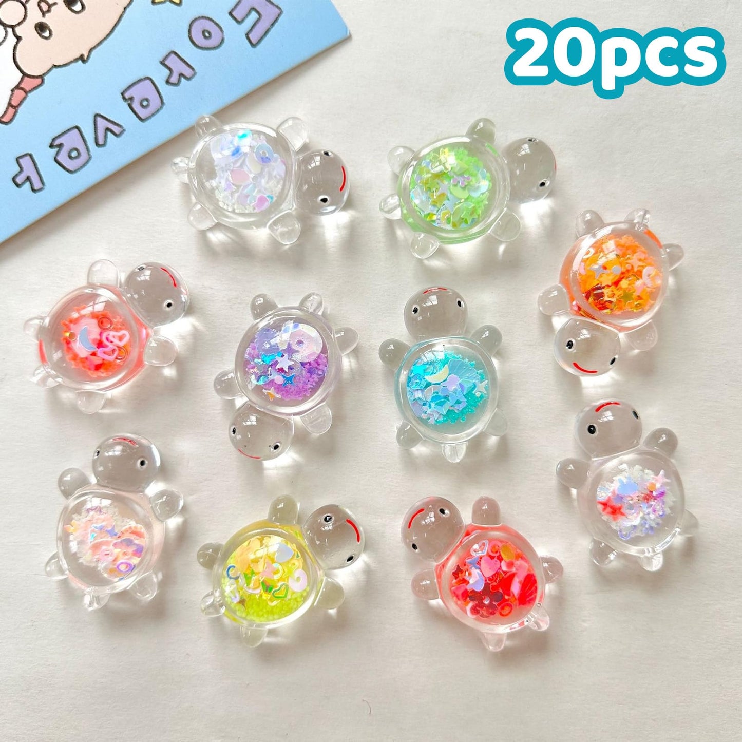 CRZQXOUR 20pcs Glowing Turtle Mini Decor for Aquarium & Garden