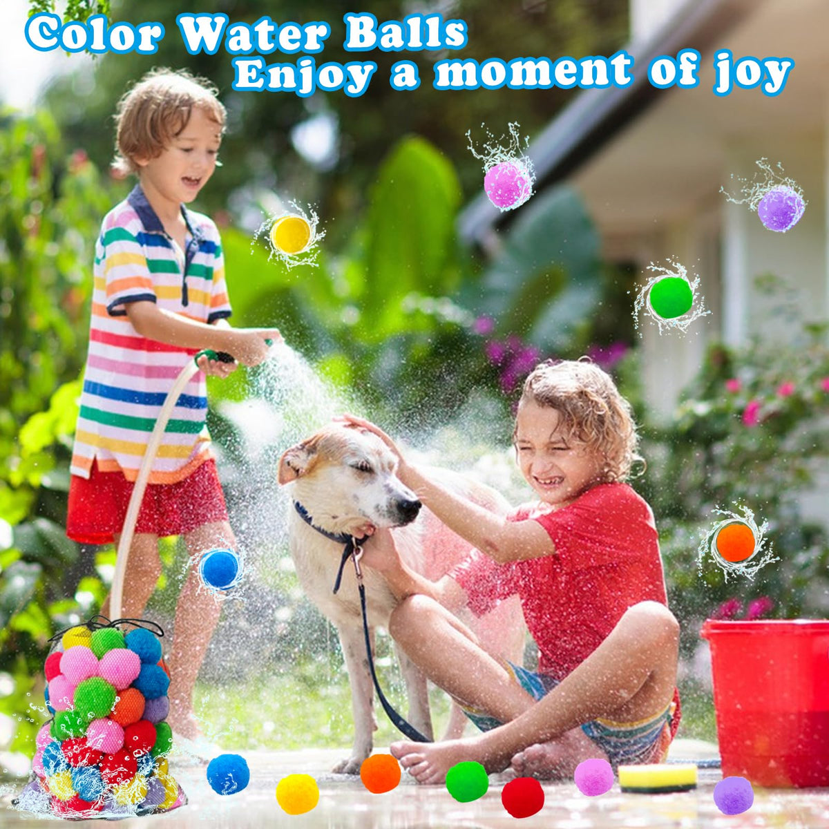Cshangzei 100PCS Reusable Water Splash Balls – 2.4 Inch Soaker Balls for Outdoor Water Fight, Pool & Backyard Fun