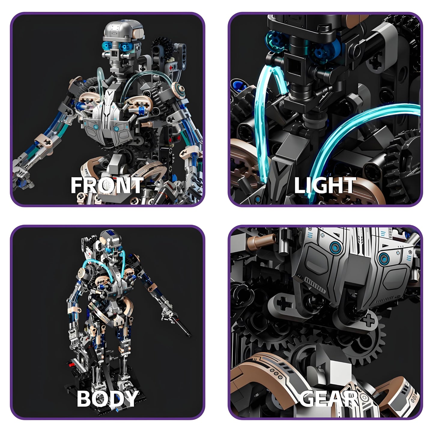 CSNRHG Mechanical Skeleton Robot Building Block Toy – 692+ Pieces, Twistable & Poseable STEM Kit