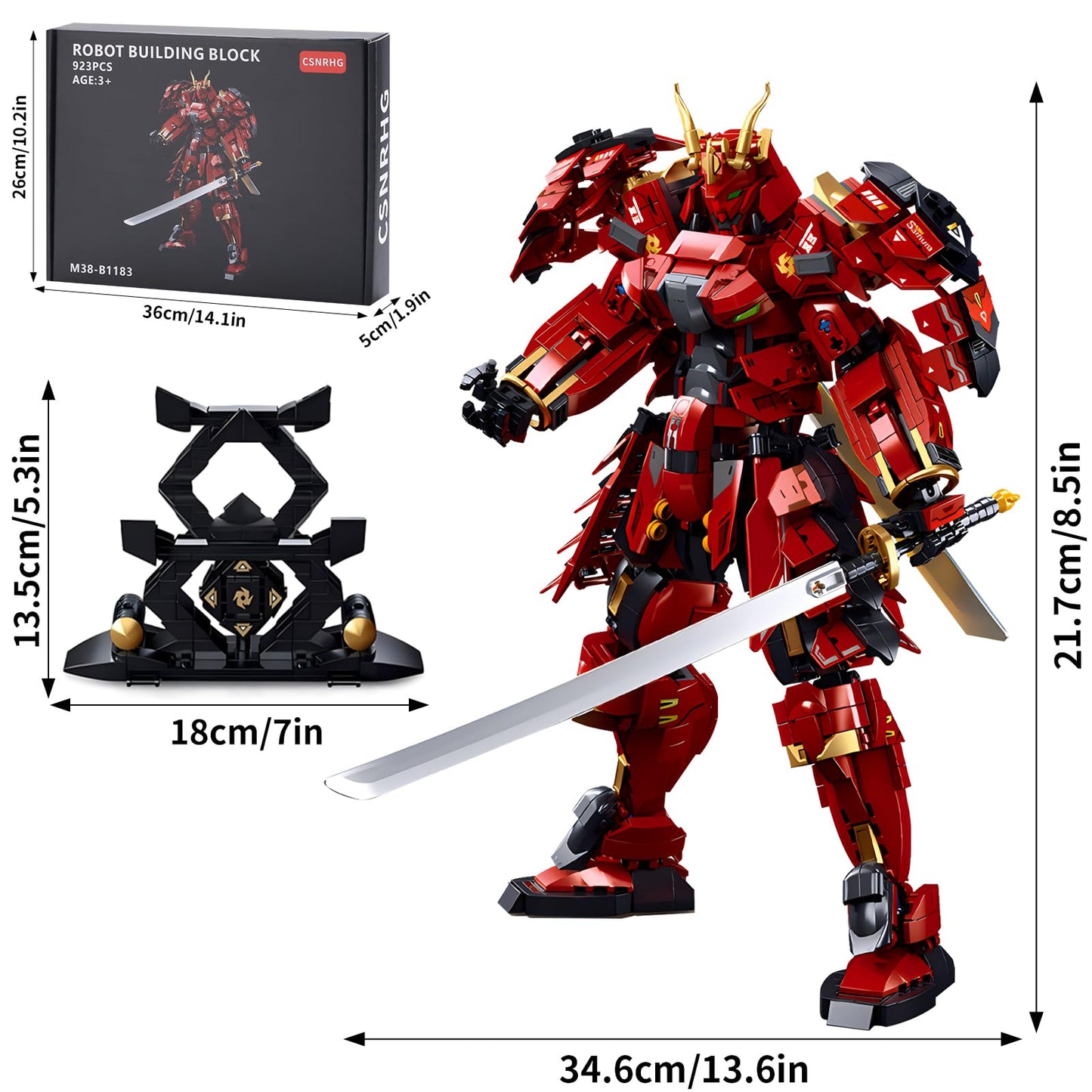 CSNRHG Double Knife Flow Samurai Mech Robot Building Blocks – 923 Pieces