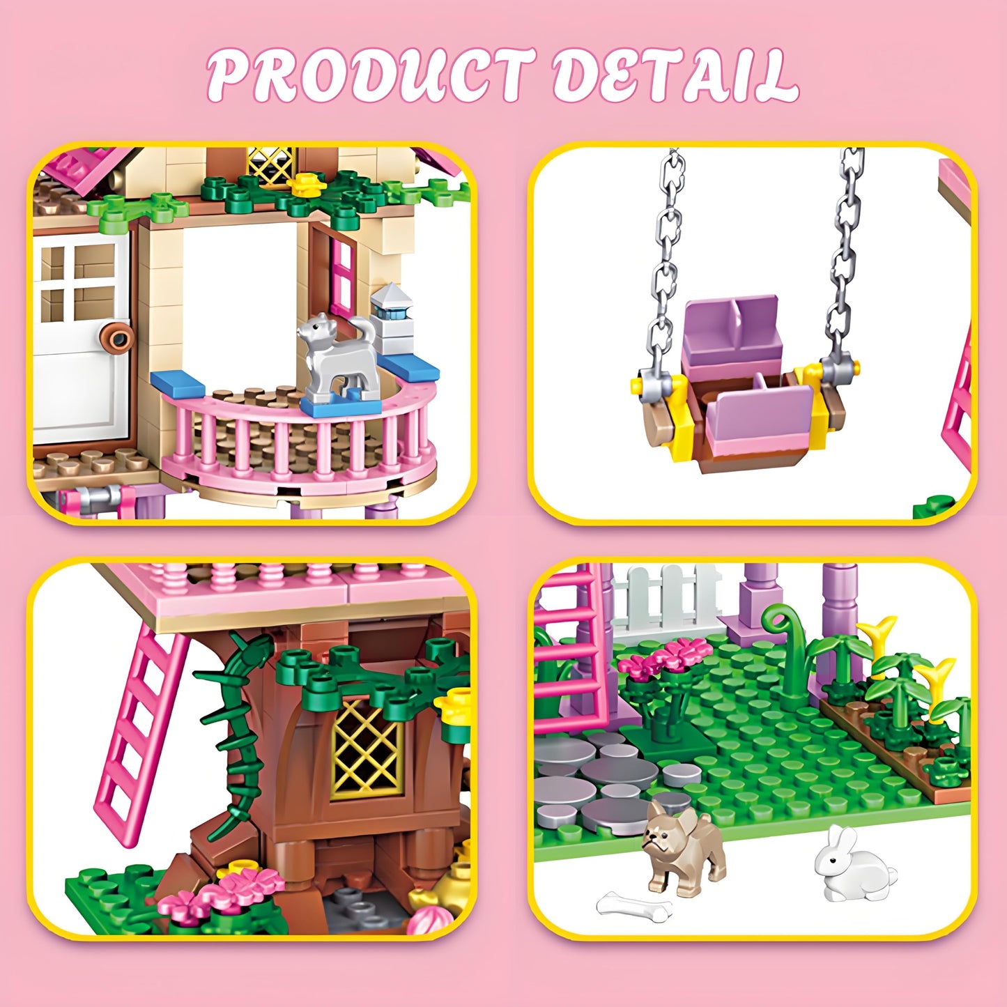 CSNRHG Dream Tree House Friends Building Set – 504 Pieces, Creative Educational Toy