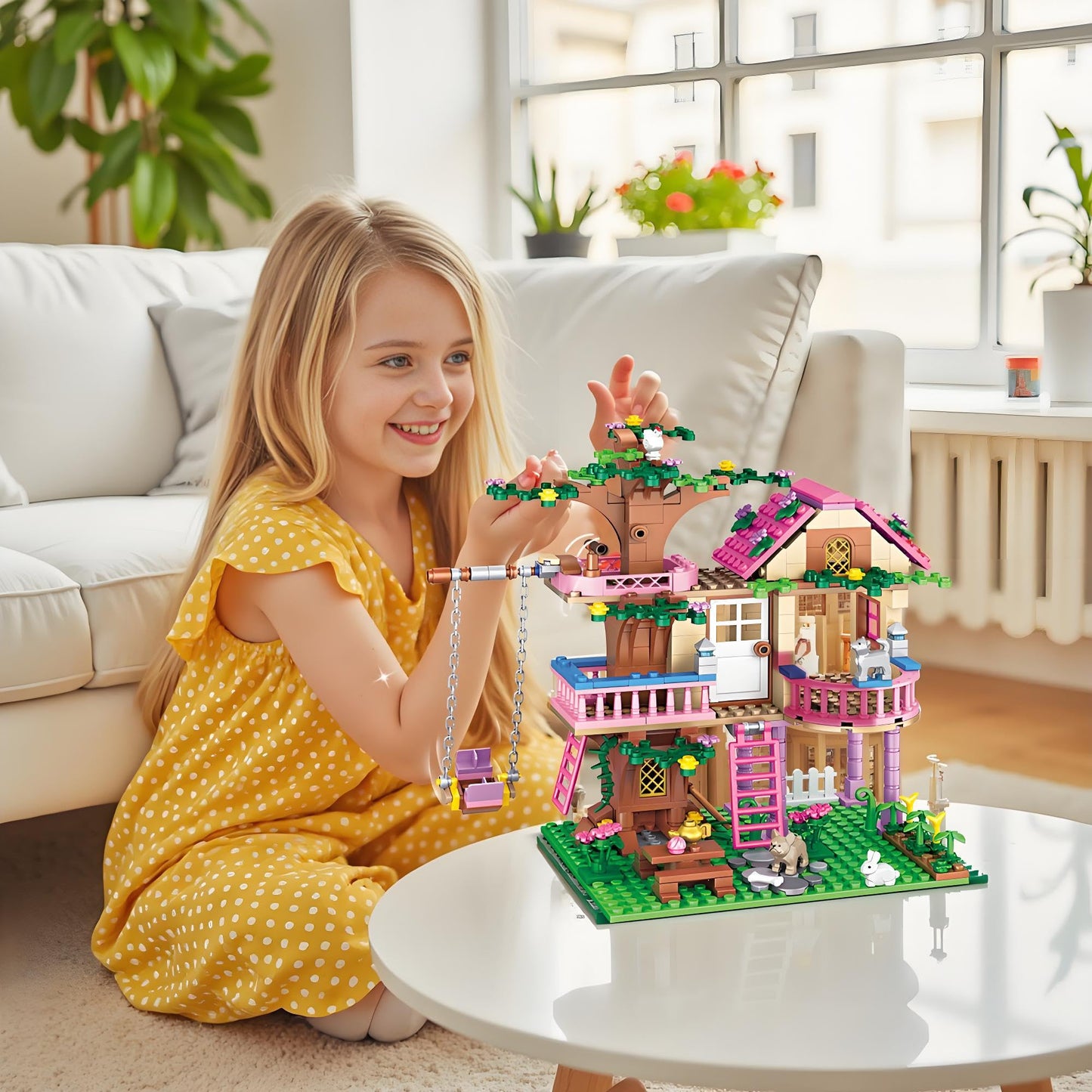 CSNRHG Dream Tree House Friends Building Set – 504 Pieces, Creative Educational Toy