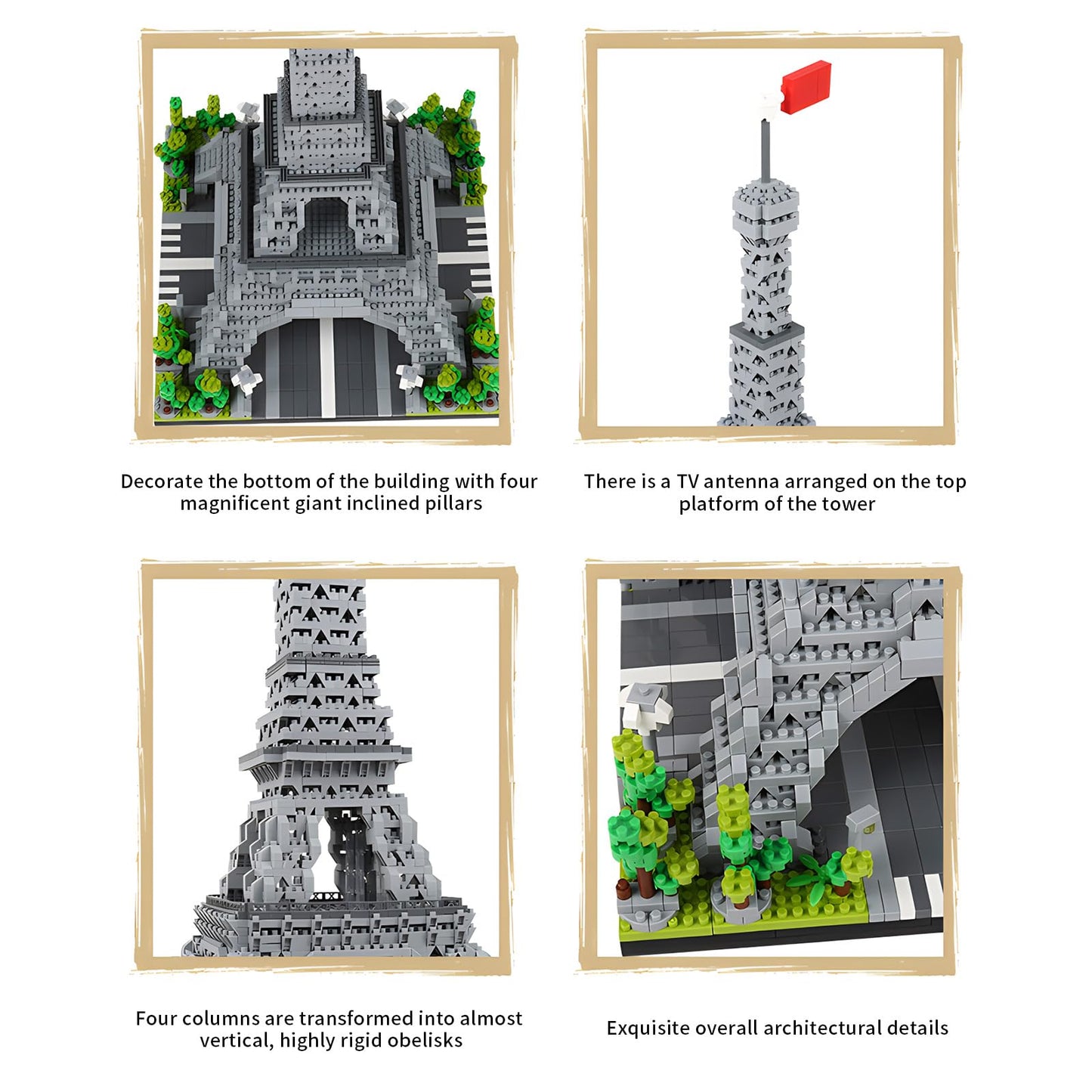 CSNRHG Paris Eiffel Tower 3350-Piece Building Blocks Set | 3D Puzzle Model for Kids & Adults