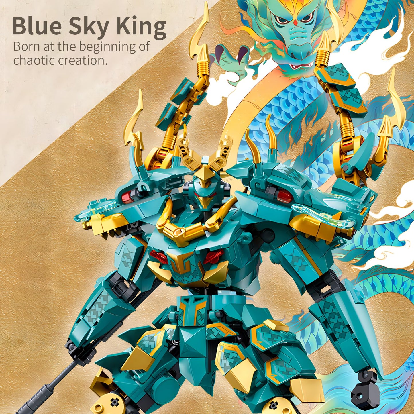CSNRHG Green Dragon Samurai Mech Building Blocks – 704 Pieces, Age 8+, Premium ABS Toy Set