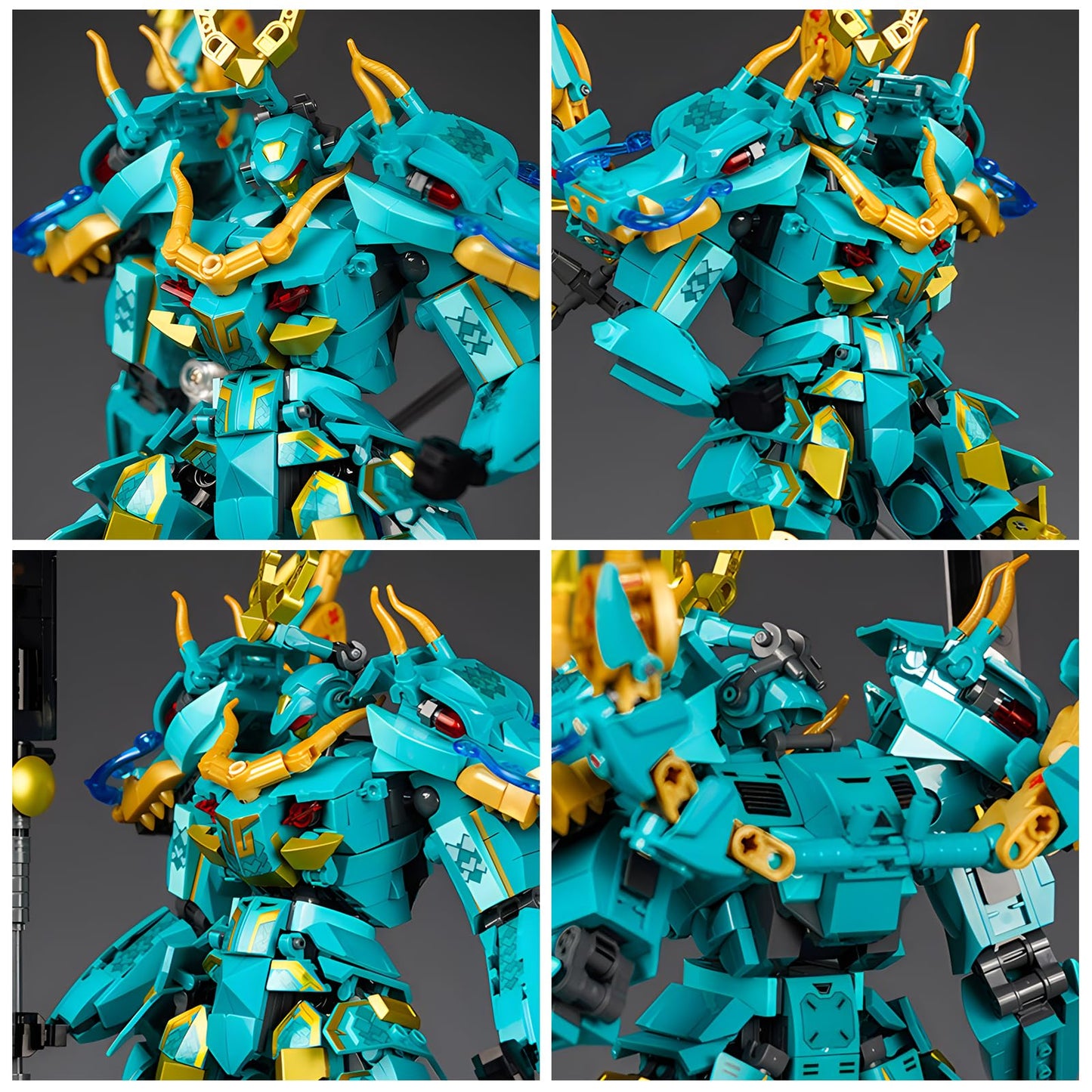 CSNRHG Green Dragon Samurai Mech Building Blocks – 704 Pieces, Age 8+, Premium ABS Toy Set