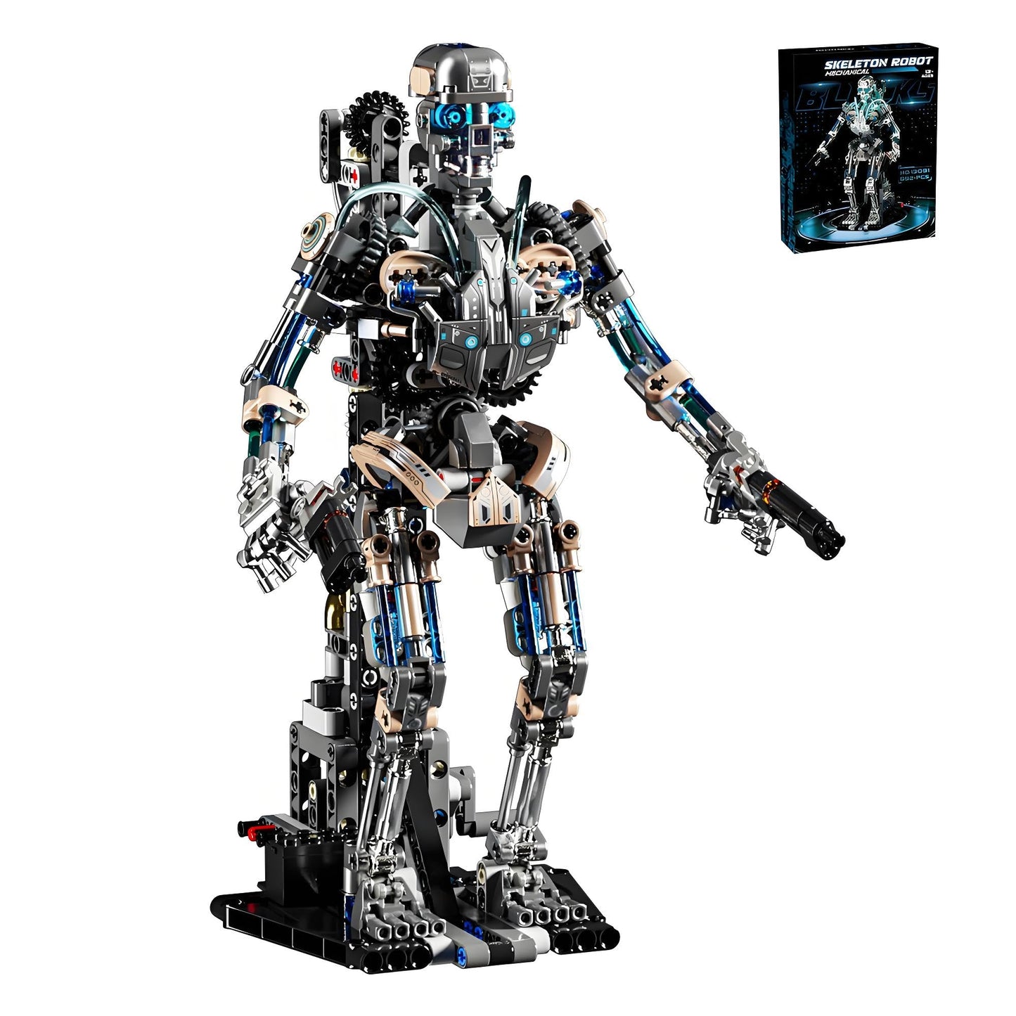 CSNRHG Mechanical Skeleton Robot Building Block Toy – 692+ Pieces, Twistable & Poseable STEM Kit