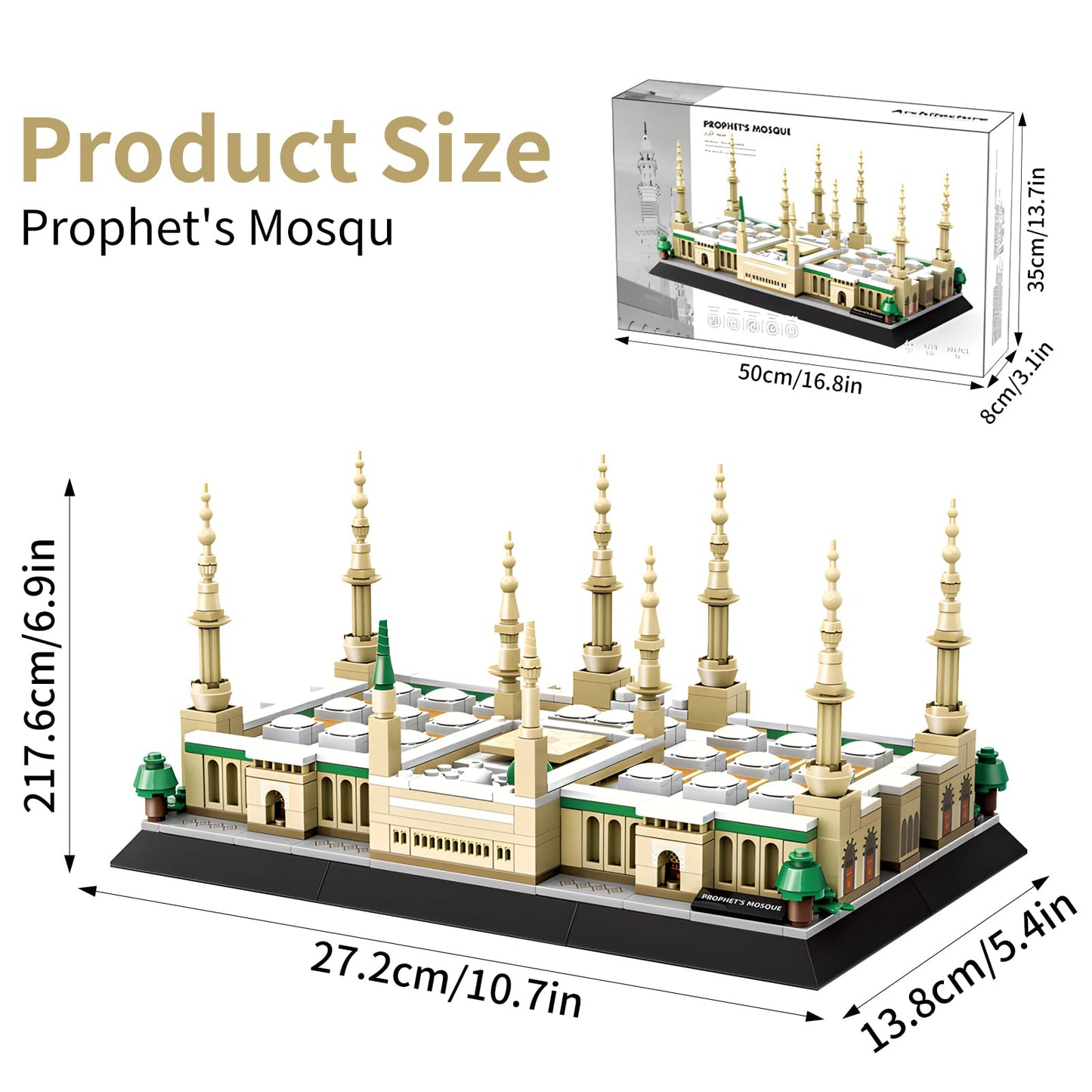 CSNRHG Medina Prophet Mosque Building Block Set – 594 Pieces, Educational Architecture Toy