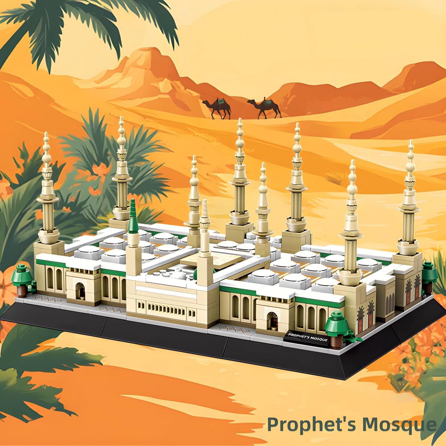 CSNRHG Medina Prophet Mosque Building Block Set – 594 Pieces, Educational Architecture Toy