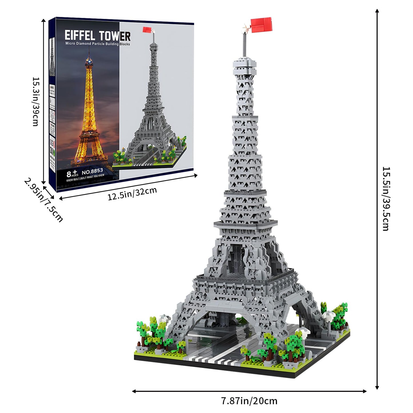 CSNRHG Paris Eiffel Tower 3350-Piece Building Blocks Set | 3D Puzzle Model for Kids & Adults