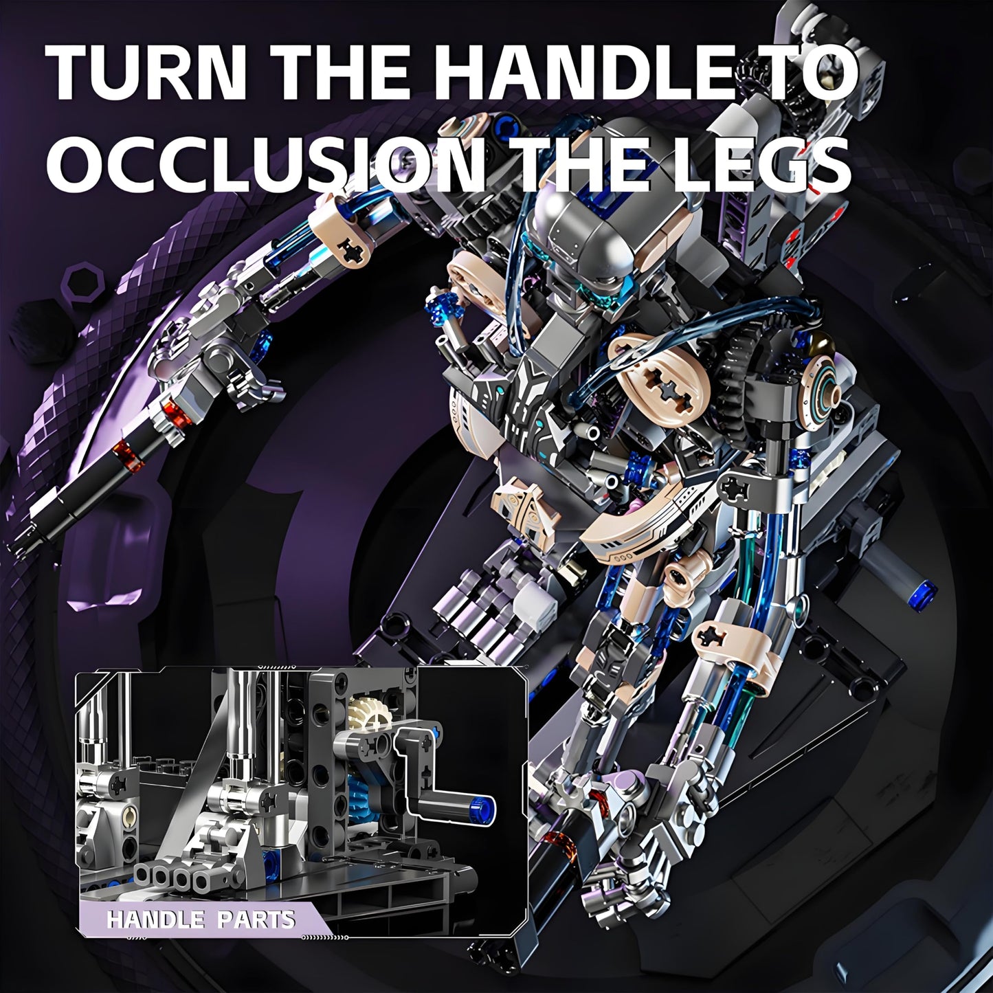 CSNRHG Mechanical Skeleton Robot Building Block Toy – 692+ Pieces, Twistable & Poseable STEM Kit