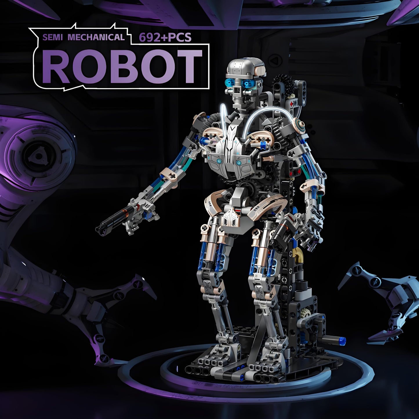 CSNRHG Mechanical Skeleton Robot Building Block Toy – 692+ Pieces, Twistable & Poseable STEM Kit