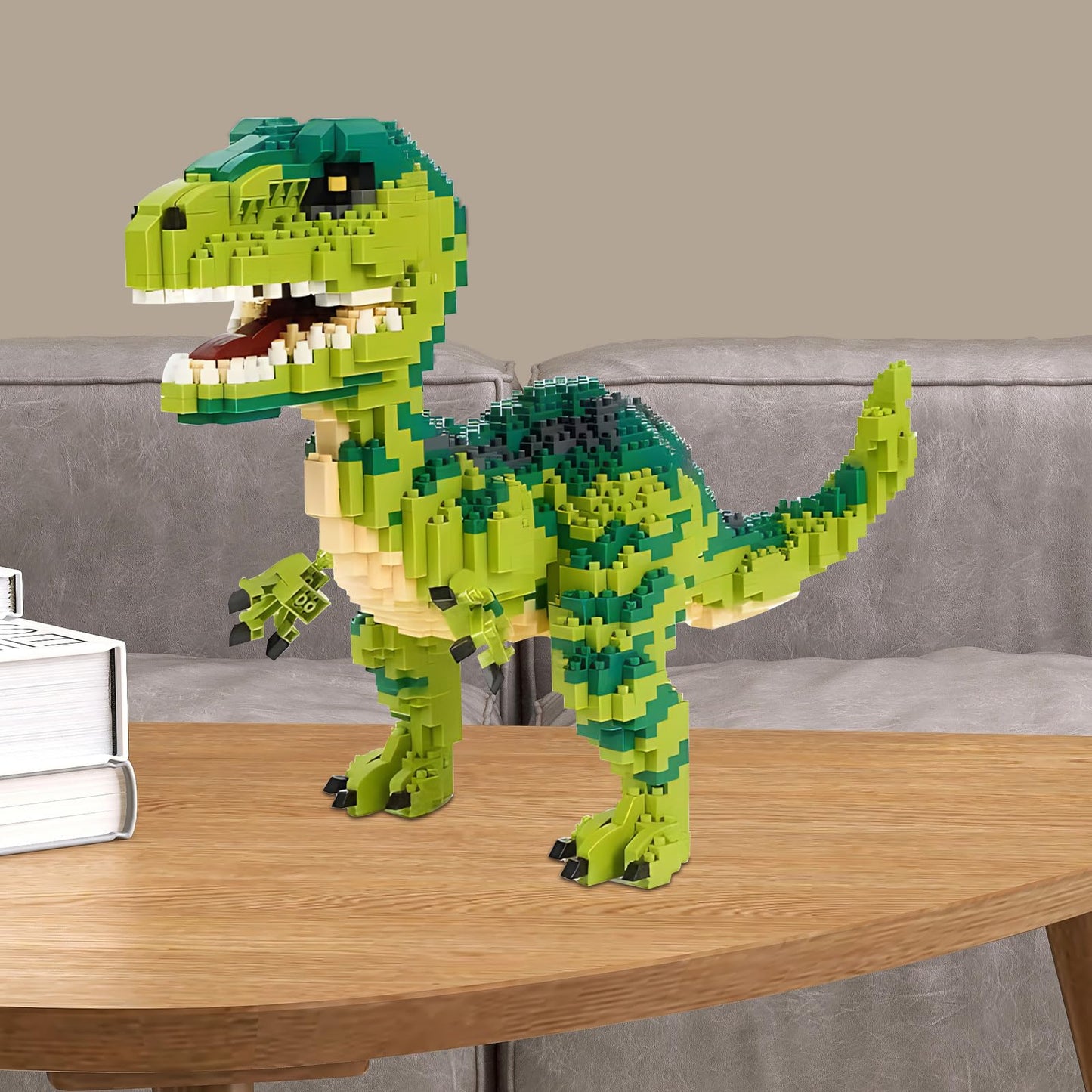 CSNRHG Velociraptor Building Blocks – 1457 Pieces Dino Model Decor for Ages 6+