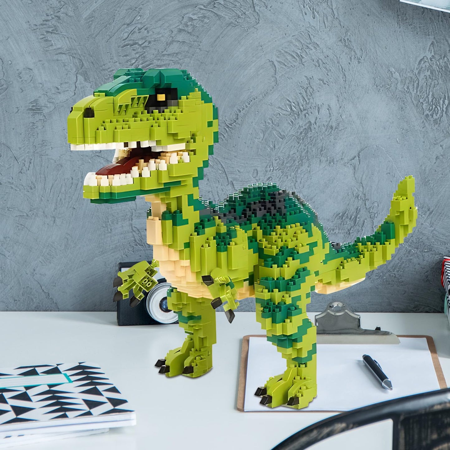 CSNRHG Velociraptor Building Blocks – 1457 Pieces Dino Model Decor for Ages 6+