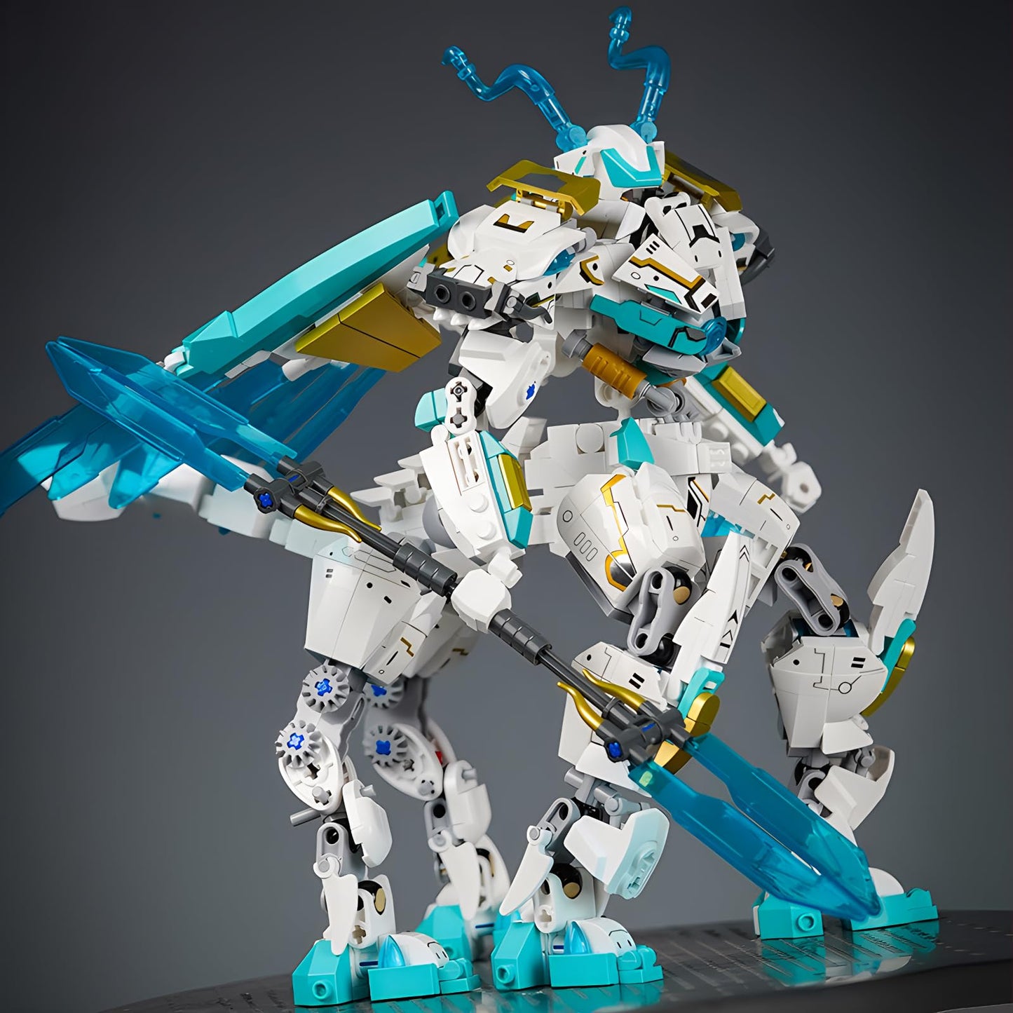 CSNRHG White Horse Dragon Samurai Mech 2-in-1 Building Blocks Set — 731 Pieces