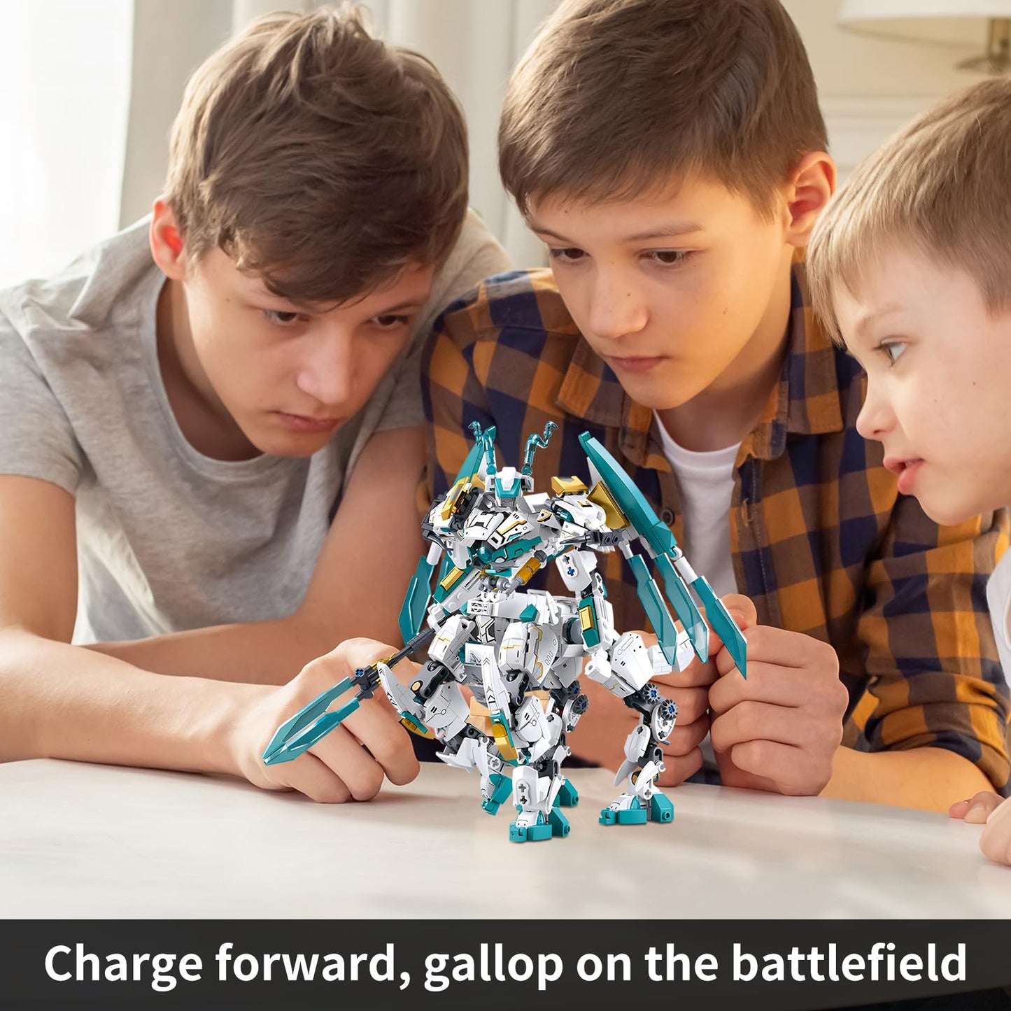 CSNRHG White Horse Dragon Samurai Mech 2-in-1 Building Blocks Set — 731 Pieces