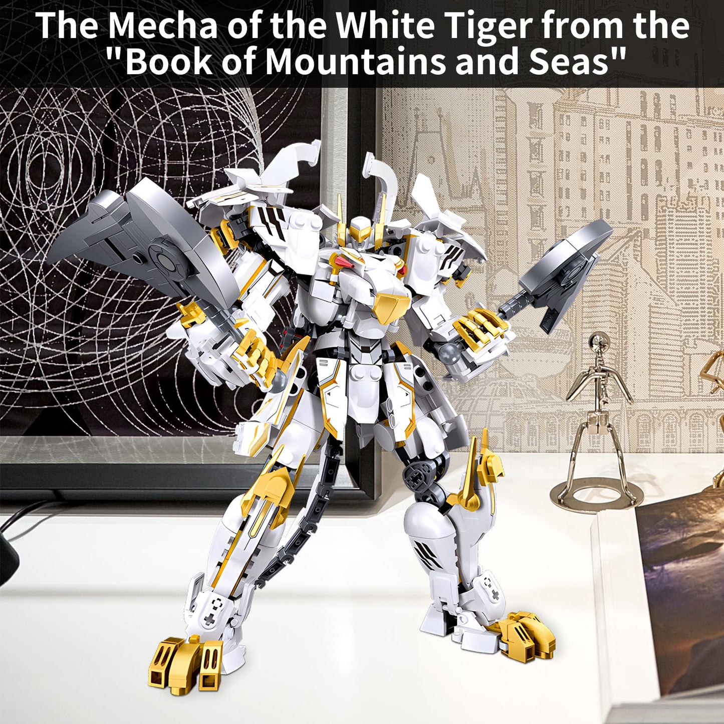 CSNRHG White Tiger Samurai Mech Robot Building Blocks – 679 Pieces, Ages 8+