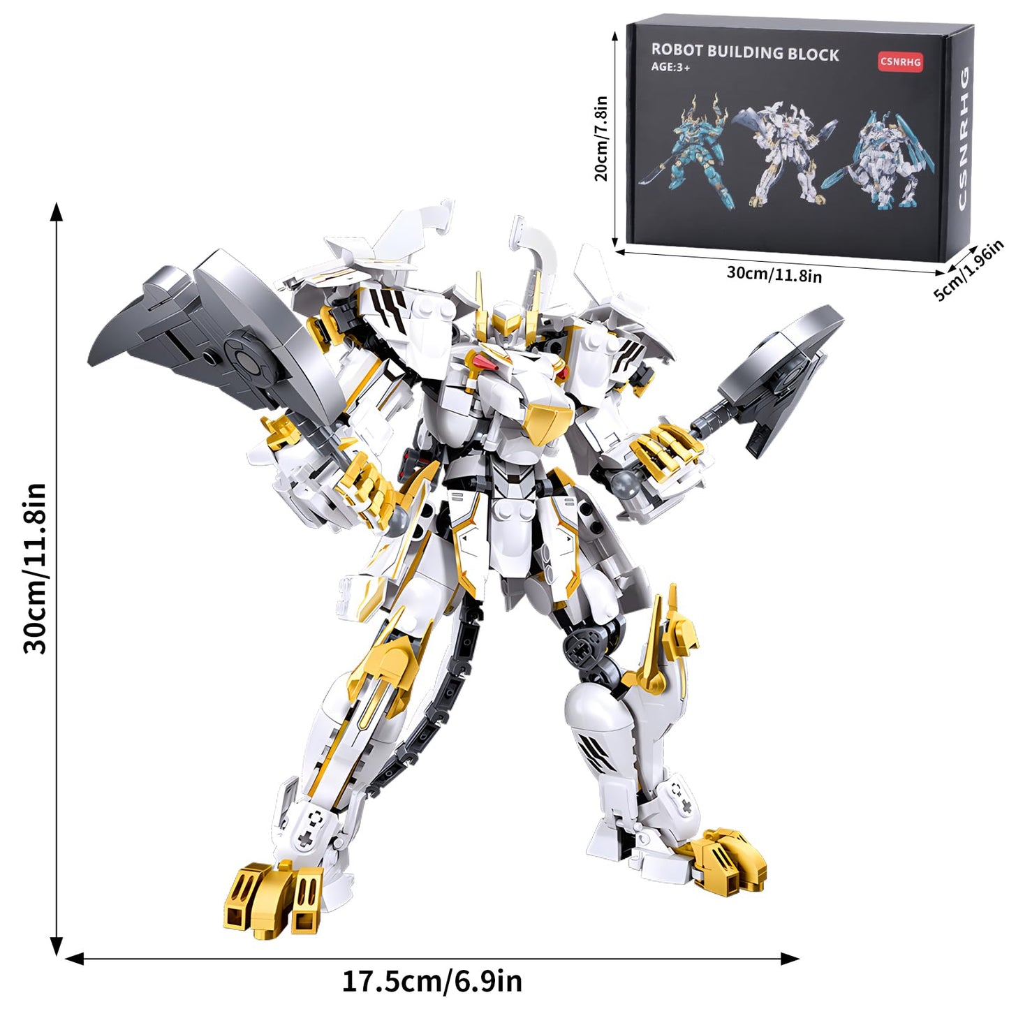 CSNRHG White Tiger Samurai Mech Robot Building Blocks – 679 Pieces, Ages 8+