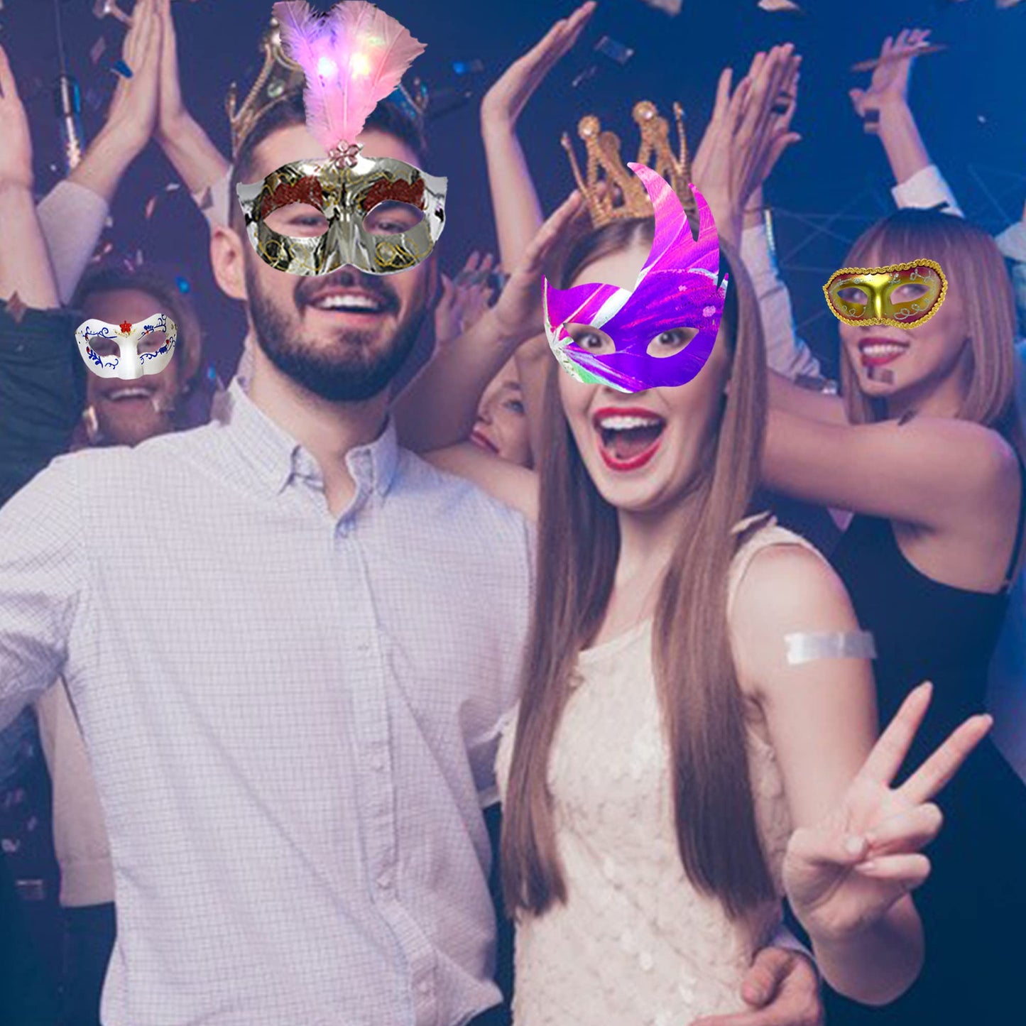 CSPRING 12PCS DIY White Paper Masks – Paintable Face Masks for Mardi Gras, Cosplay & Party