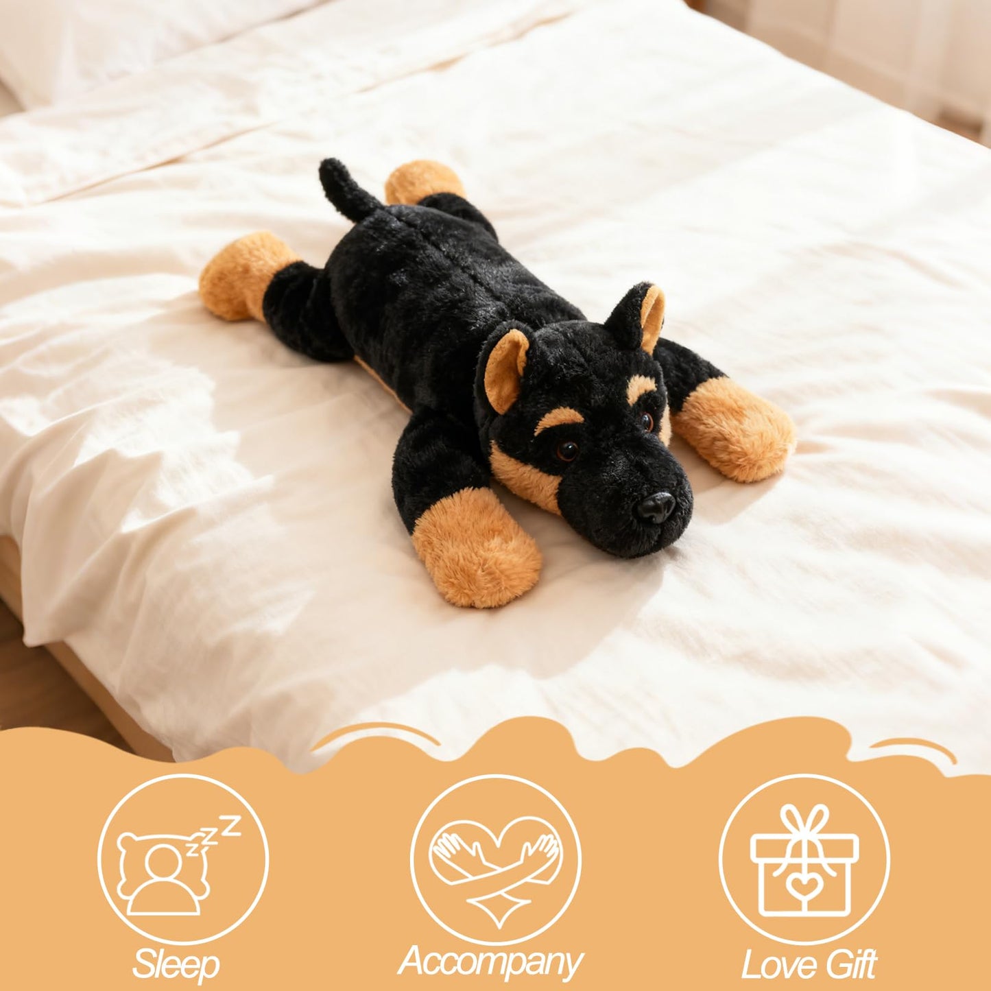 CSVBTRF Weighted German Shepherd Plush — 20-Inch, 4.1 lb Huggable Companion