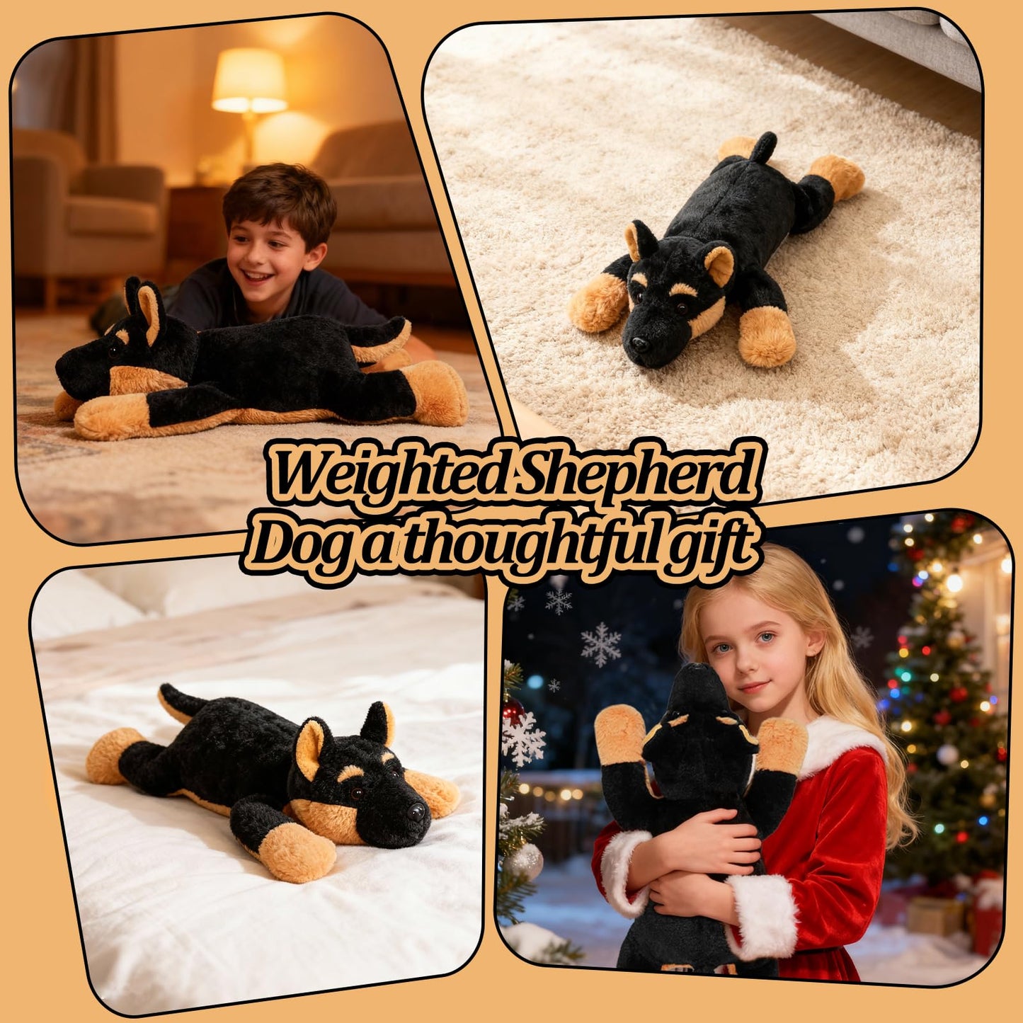 CSVBTRF Weighted German Shepherd Plush — 20-Inch, 4.1 lb Huggable Companion