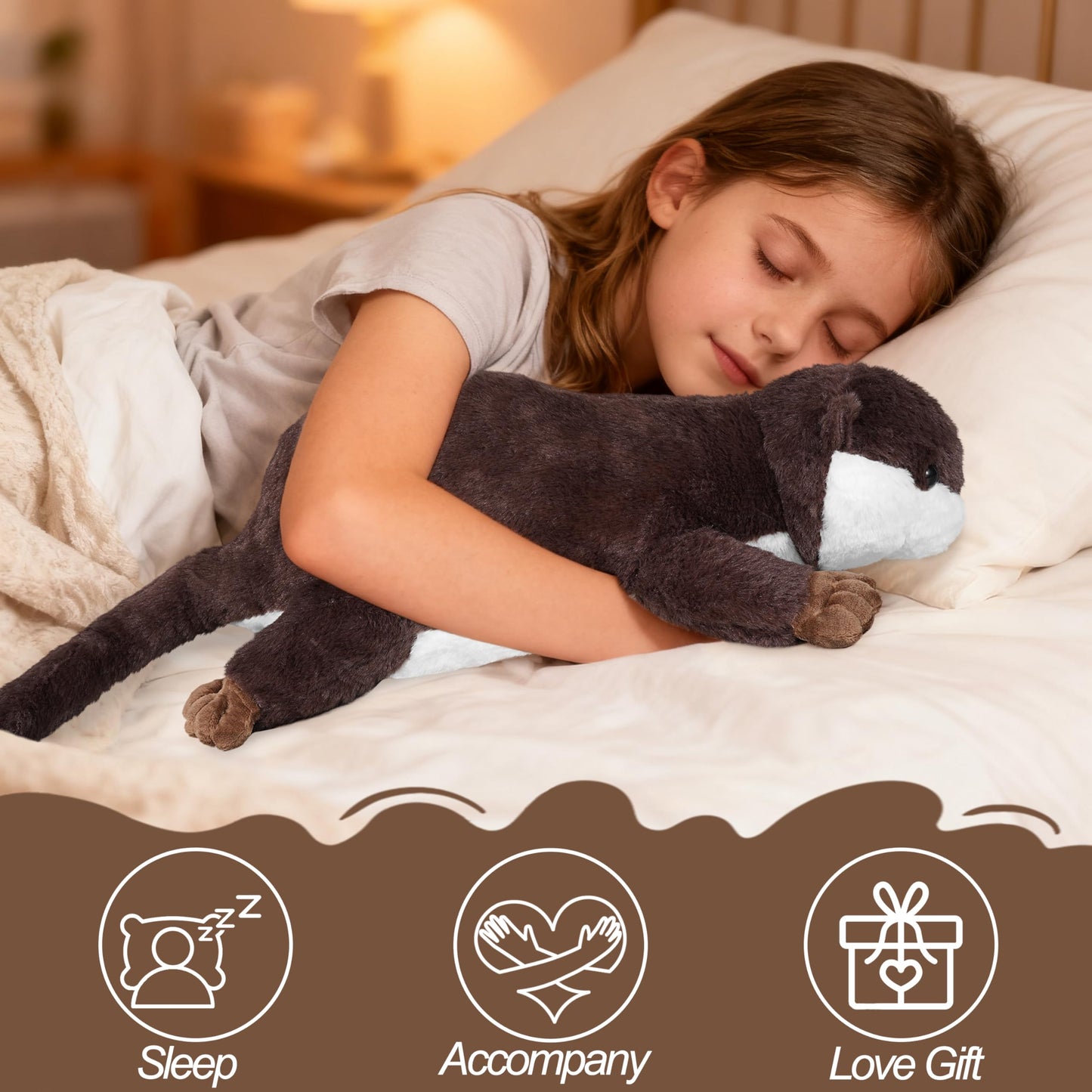 CSVBTRF Weighted Otter Plush - 18-Inch Huggable Pillow, 4.1 lb Stuffed Animal Gift