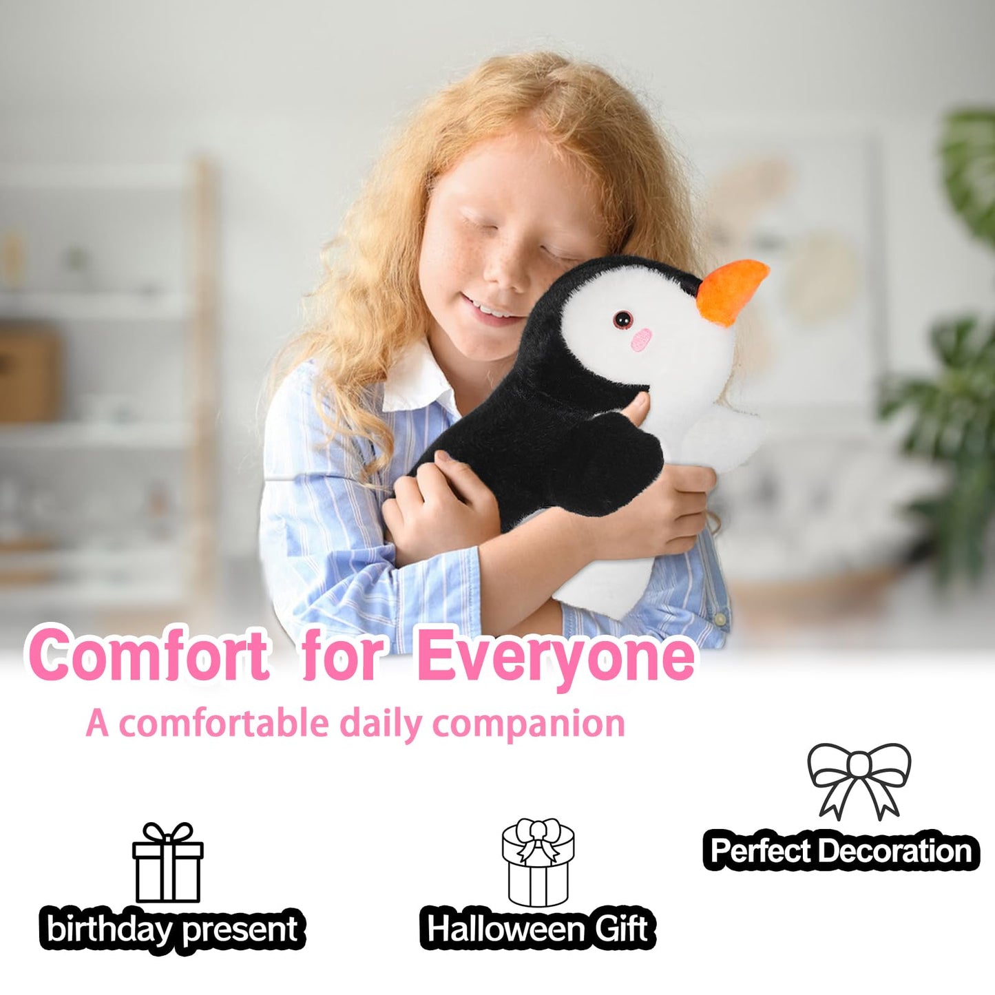 CSVBTRF Weighted Penguin Plush — 19-Inch, 4 lb Huggable Plush for Kids and Cozy Corners