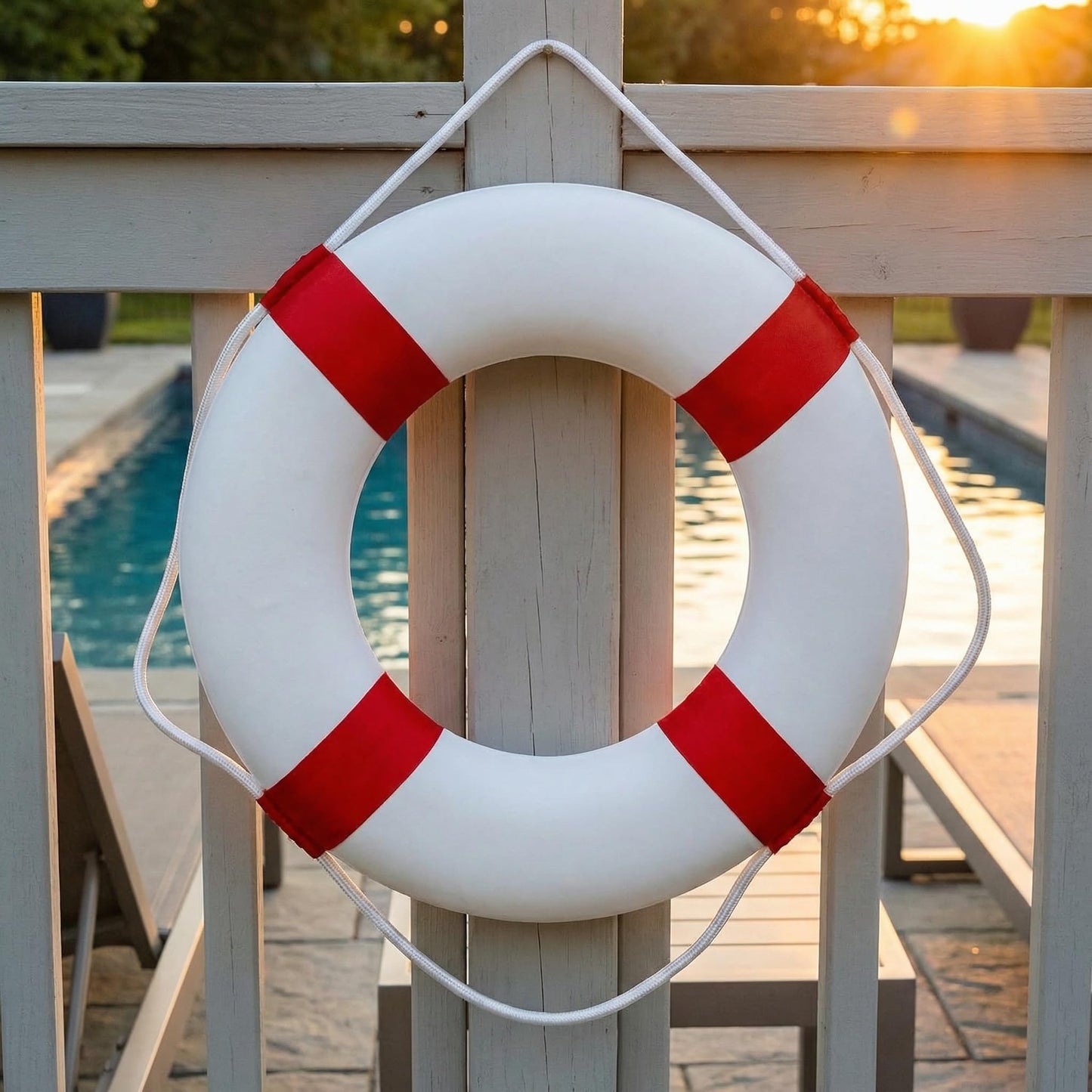 CTopoGo 20-Inch Pool Safety Throw Ring Buoy — Foam Ring for Pool & Decor