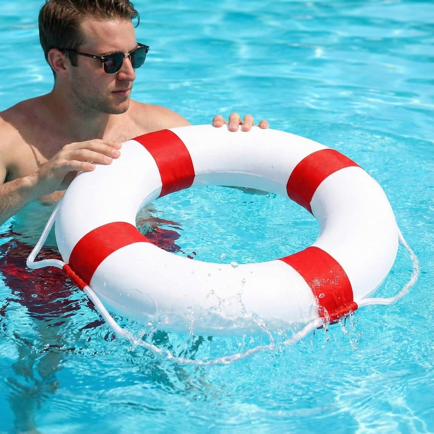 CTopoGo 20-Inch Pool Safety Throw Ring Buoy — Foam Ring for Pool & Decor