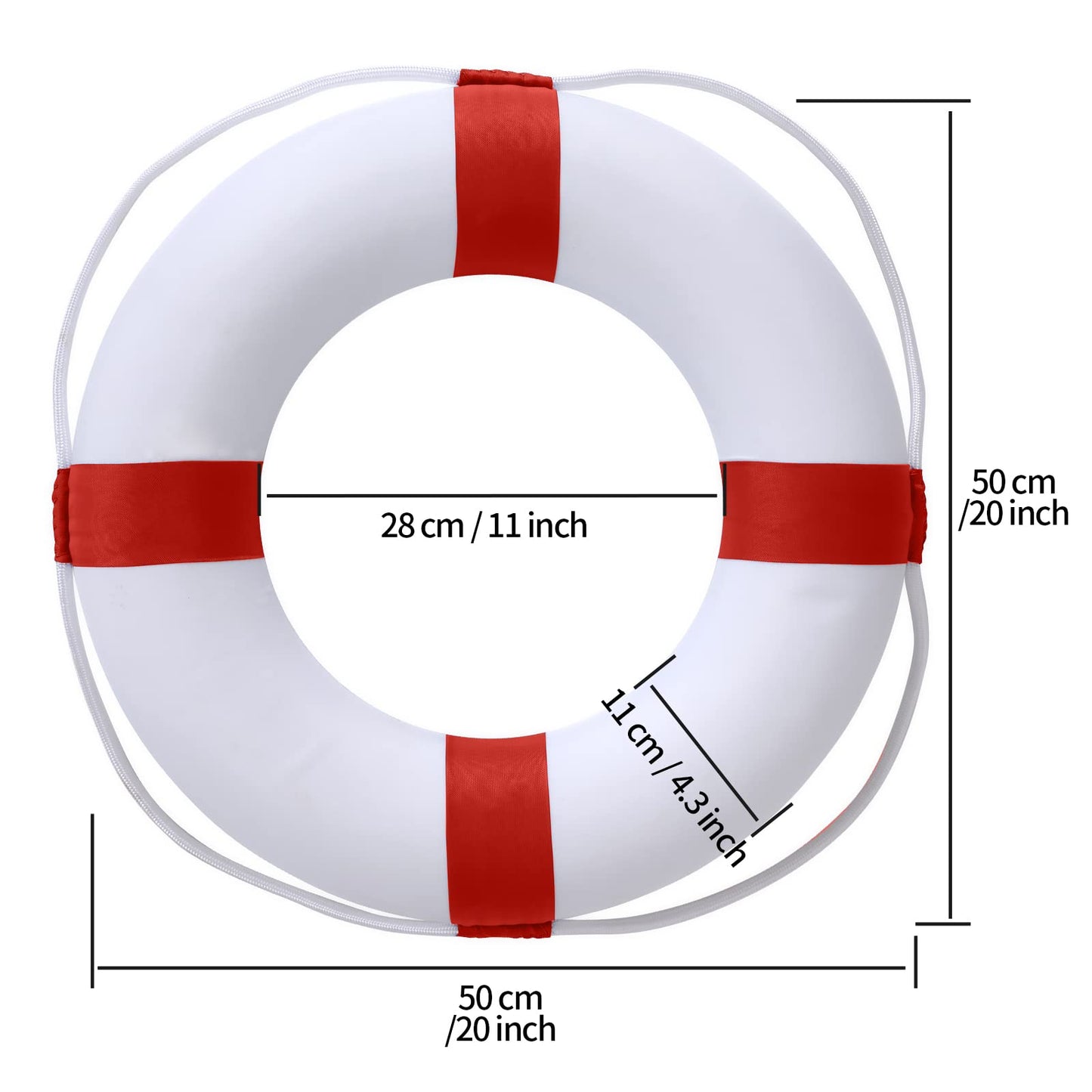CTopoGo 20-Inch Pool Safety Throw Ring Buoy — Foam Ring for Pool & Decor