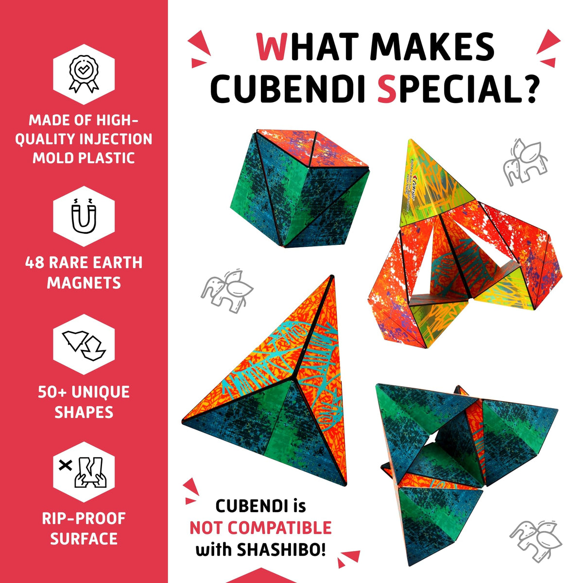 Cubendi Infinity Fidget Cube — Geometric Origami Puzzle with 48 Magnets | Twist by Fun in Motion Toys