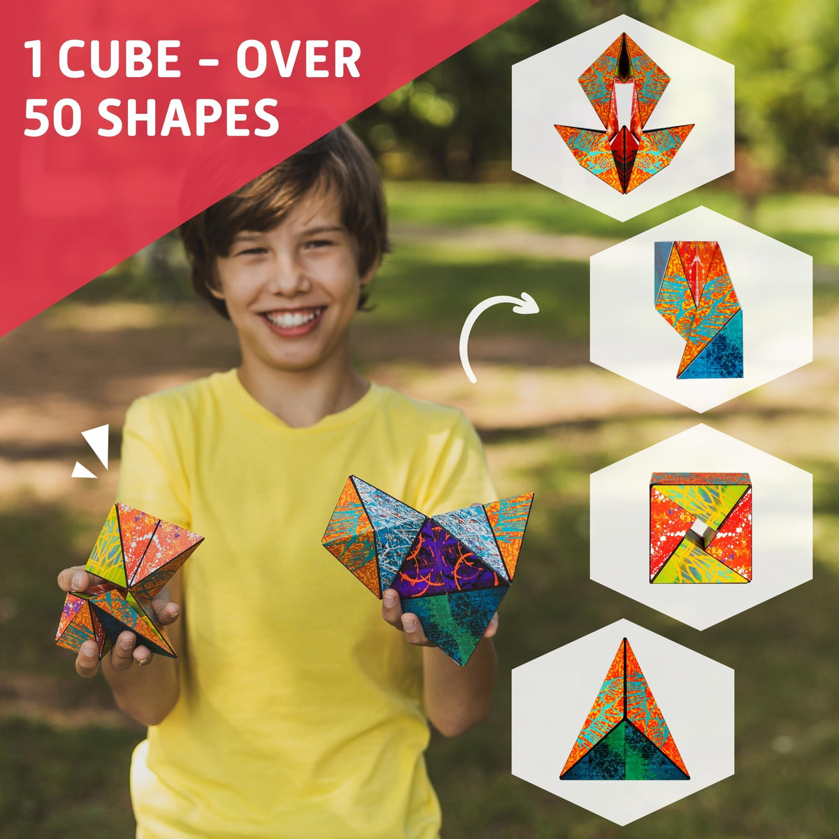 Cubendi Infinity Fidget Cube — Geometric Origami Puzzle with 48 Magnets | Twist by Fun in Motion Toys