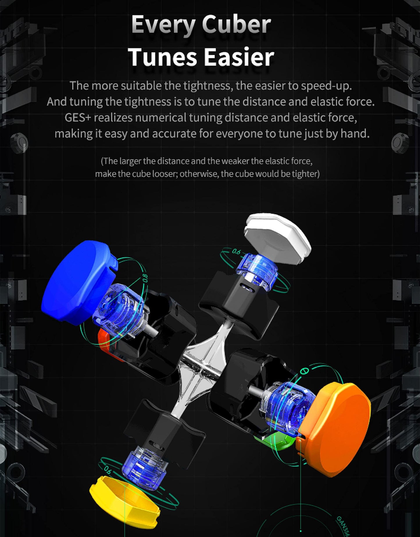 CuberShop GAN 356 M Magnetic Speed Cube – Stickerless 3x3, GES+ Tuning, Lightweight Core