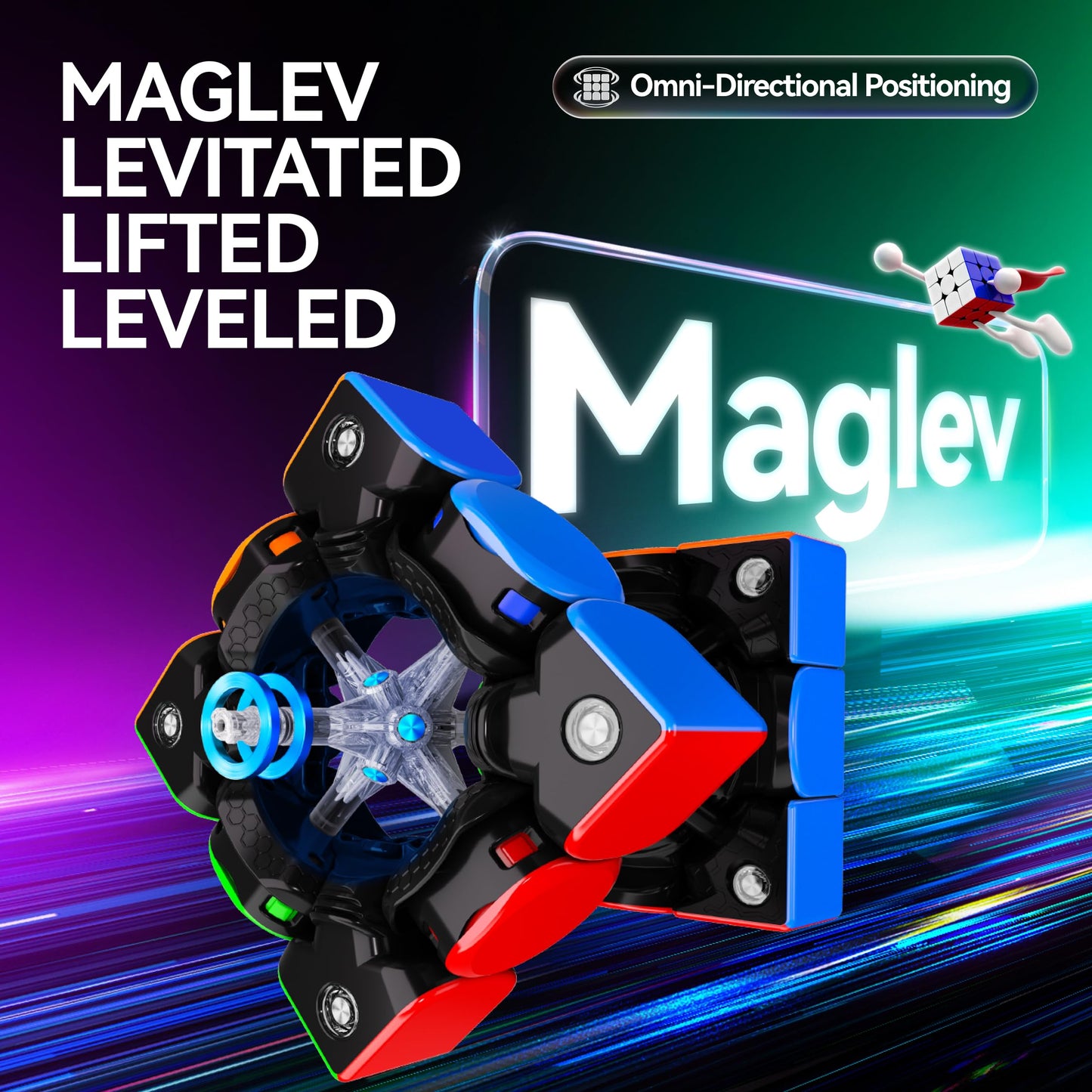 CuberShop GAN V100 MagLev 3x3 Cube – UV Coated, Stickerless, 55mm, Lightweight