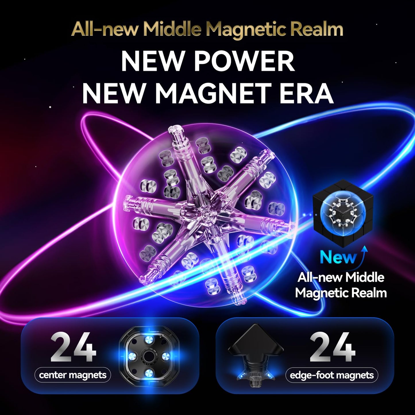 CuberShop GAN16 MagLev MAX – 3x3 Magnetic Speed Cube UV Coated, 2025 Flagship
