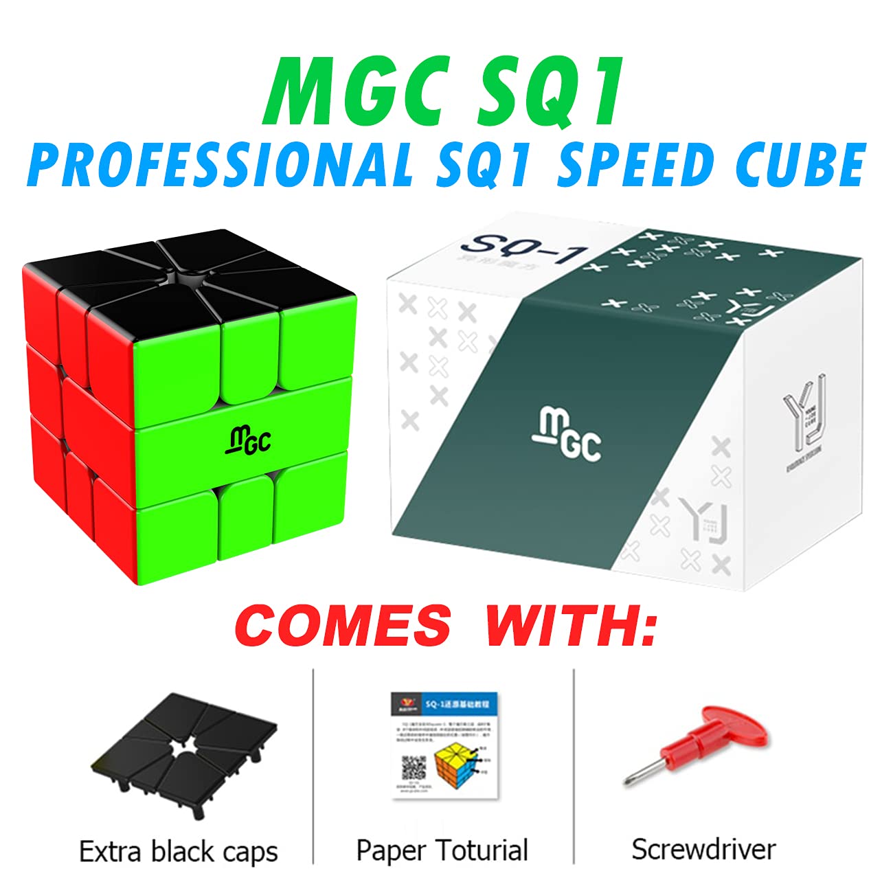CuberShop MGC SQ1 Magnetic Square One – Stickerless Speed Cube, 28 Magnets