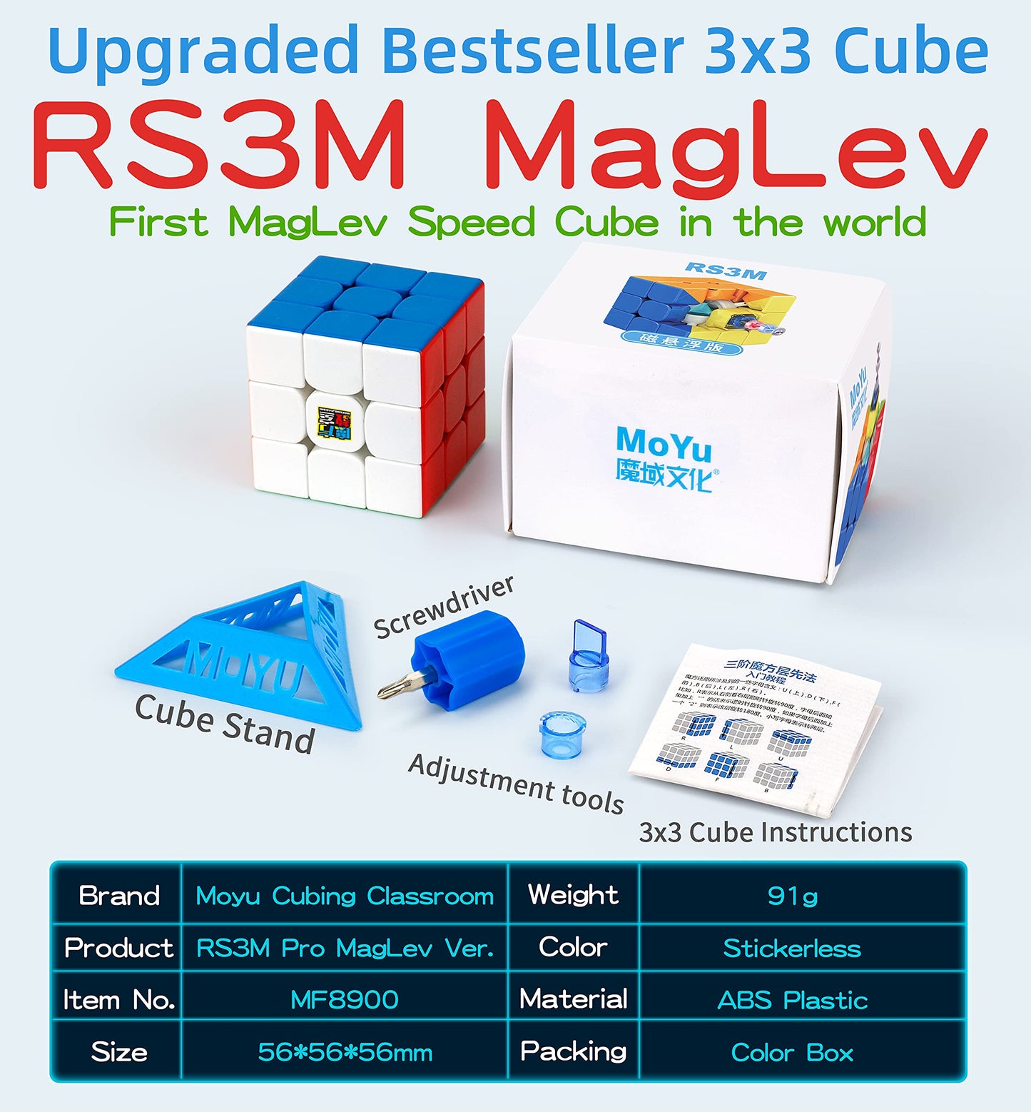 CuberShop Moyu RS3M 2021 MagLev Pro 3x3 Magnetic Speed Cube