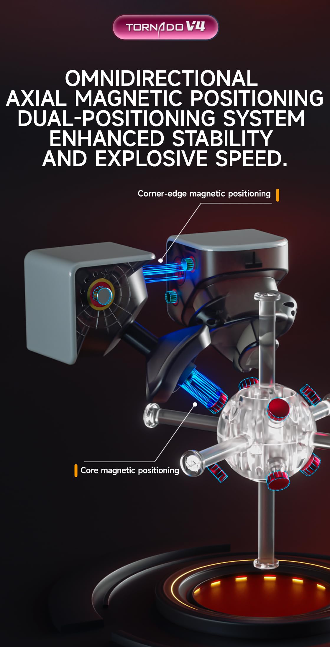 CuberShop QY X Man Tornado V4 M Flagship – 3x3 Magnetic Speed Cube (2024)