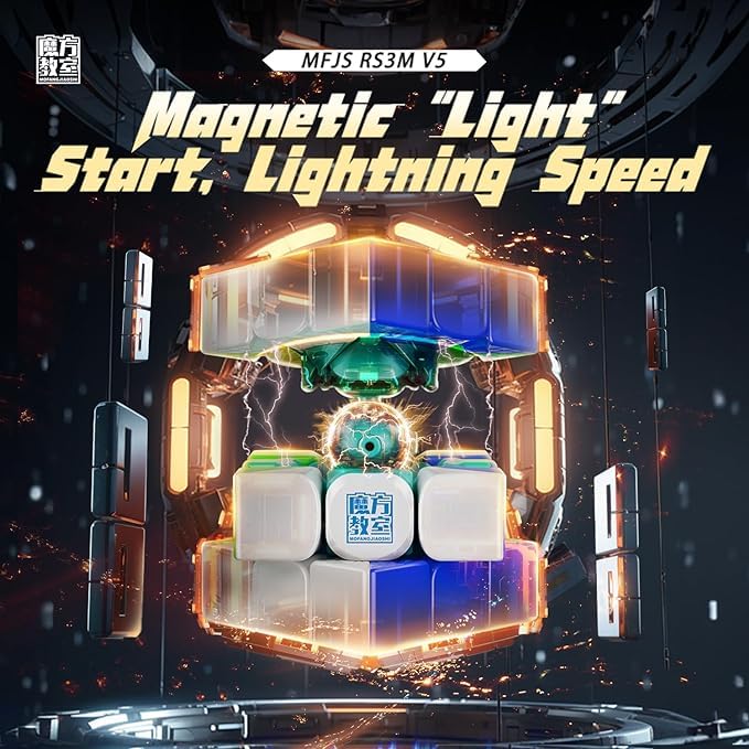 Cuberspeed MoYu RS3M V5 Ball CORE UV | Maglev 3x3 Cube with Robot Stand
