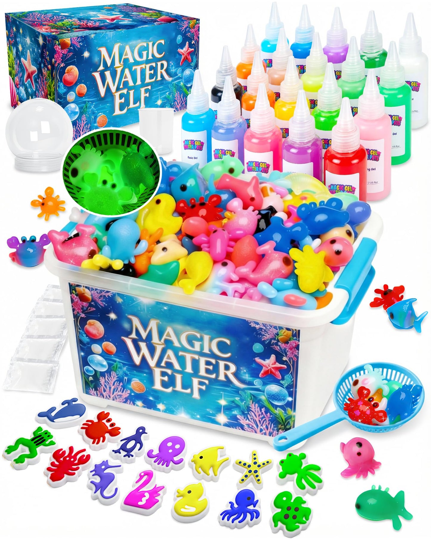 Cubetoou Upgraded Magic Water Elf Toy Kit – 20 Gels & 15 Molds for Kids 3+
