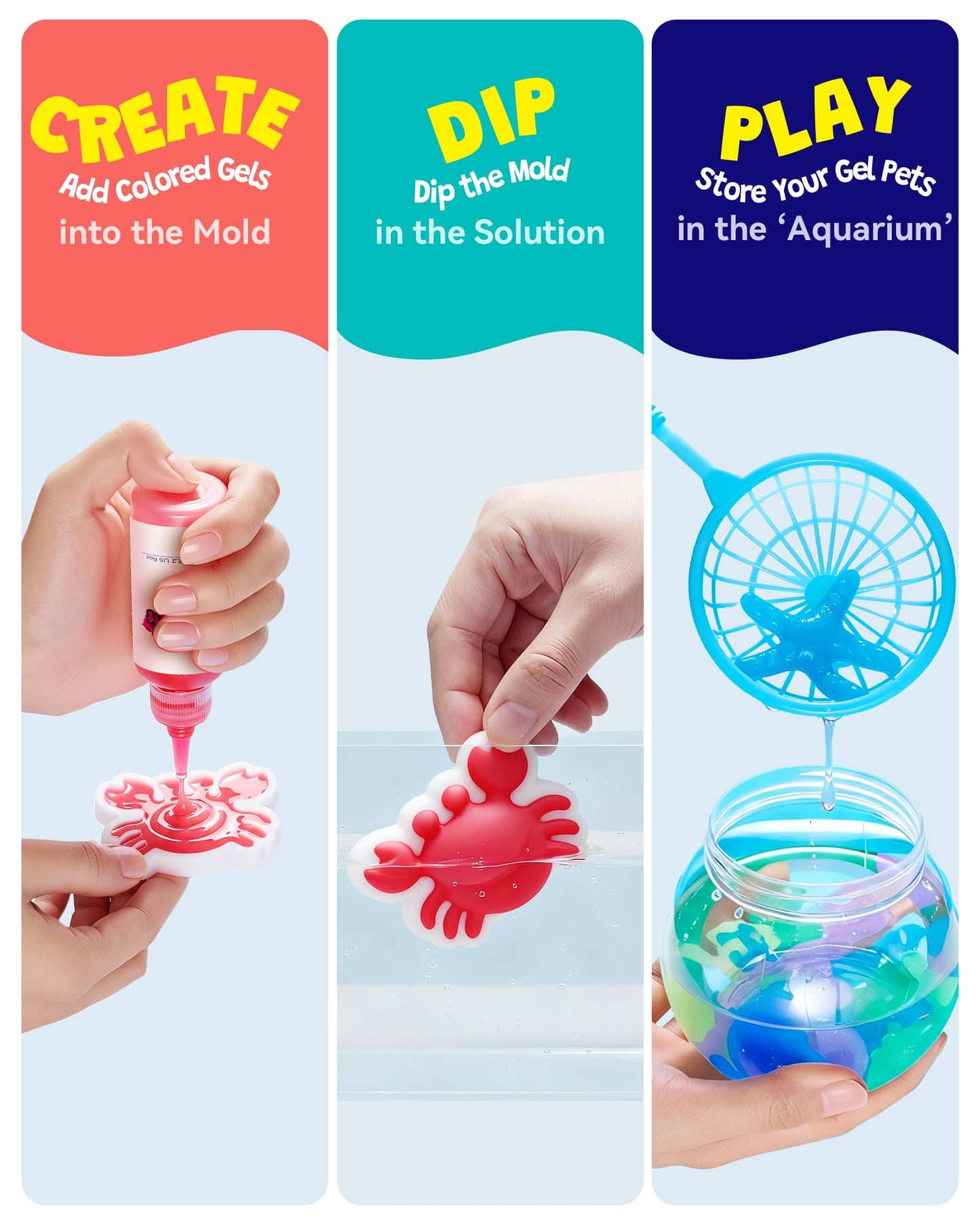 Cubetoou Upgraded Magic Water Elf Toy Kit – 20 Gels & 15 Molds for Kids 3+