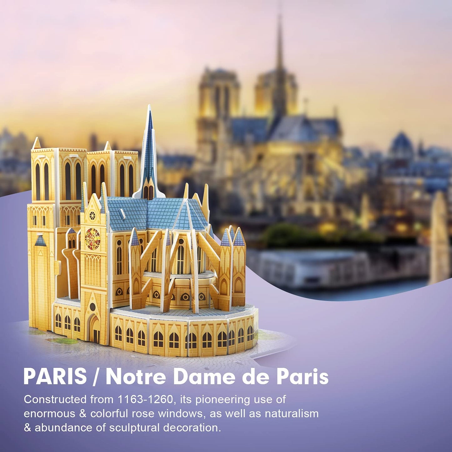 CubicFun Eiffel Tower 3D Puzzle for Kids 8–12 | Paris Cityline STEM
