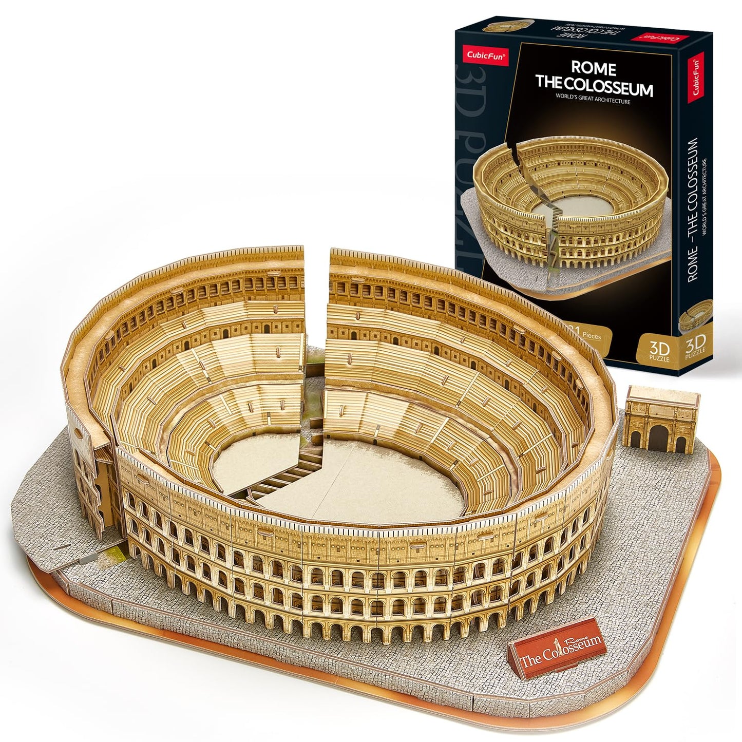CubicFun Colosseum 3D Puzzle – 131-Piece Rome Architecture Model Kit