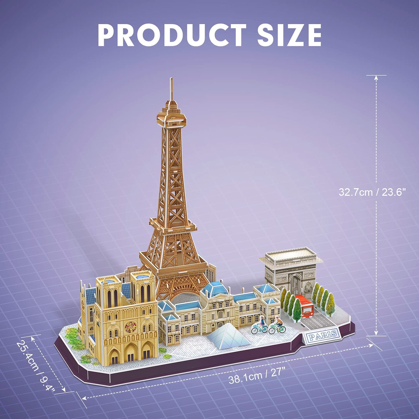 CubicFun Eiffel Tower 3D Puzzle for Kids 8–12 | Paris Cityline STEM